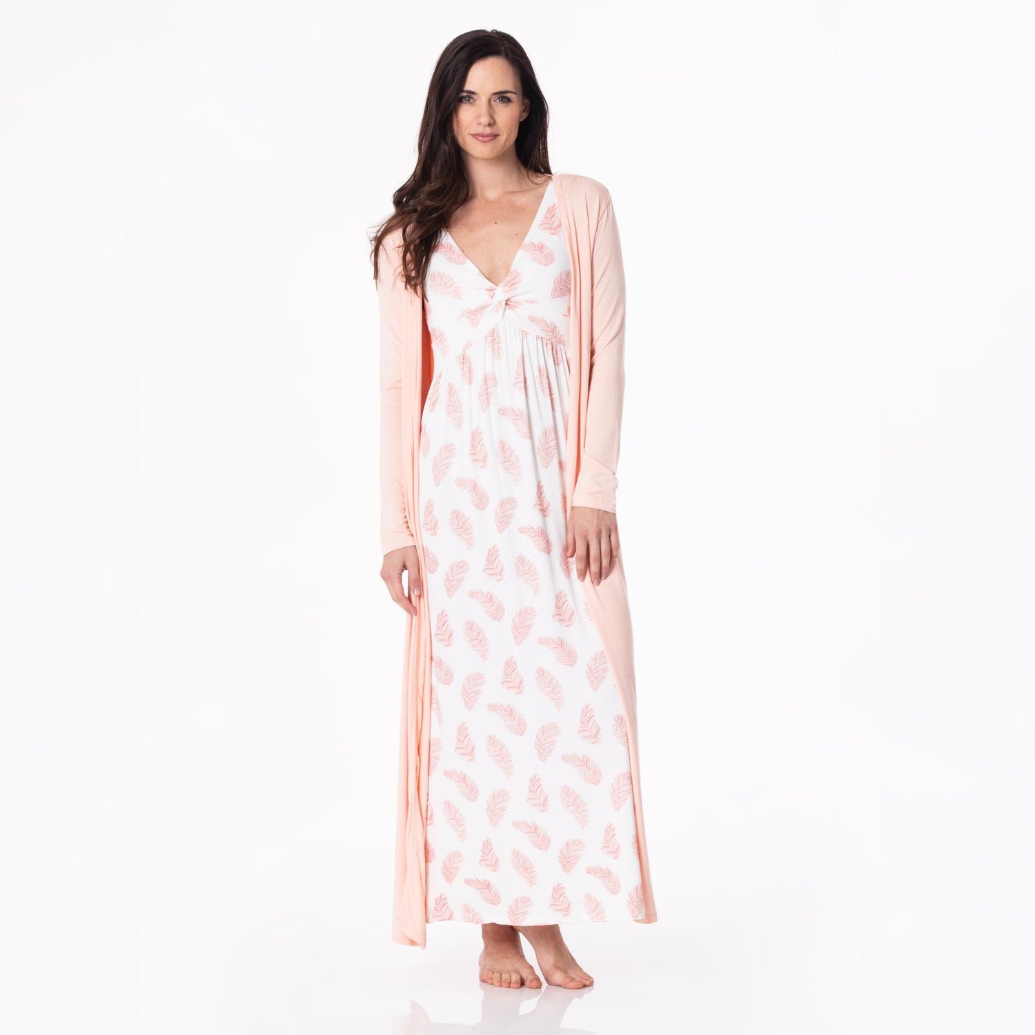 Women's Solid Basic Robe in Peach Blossom