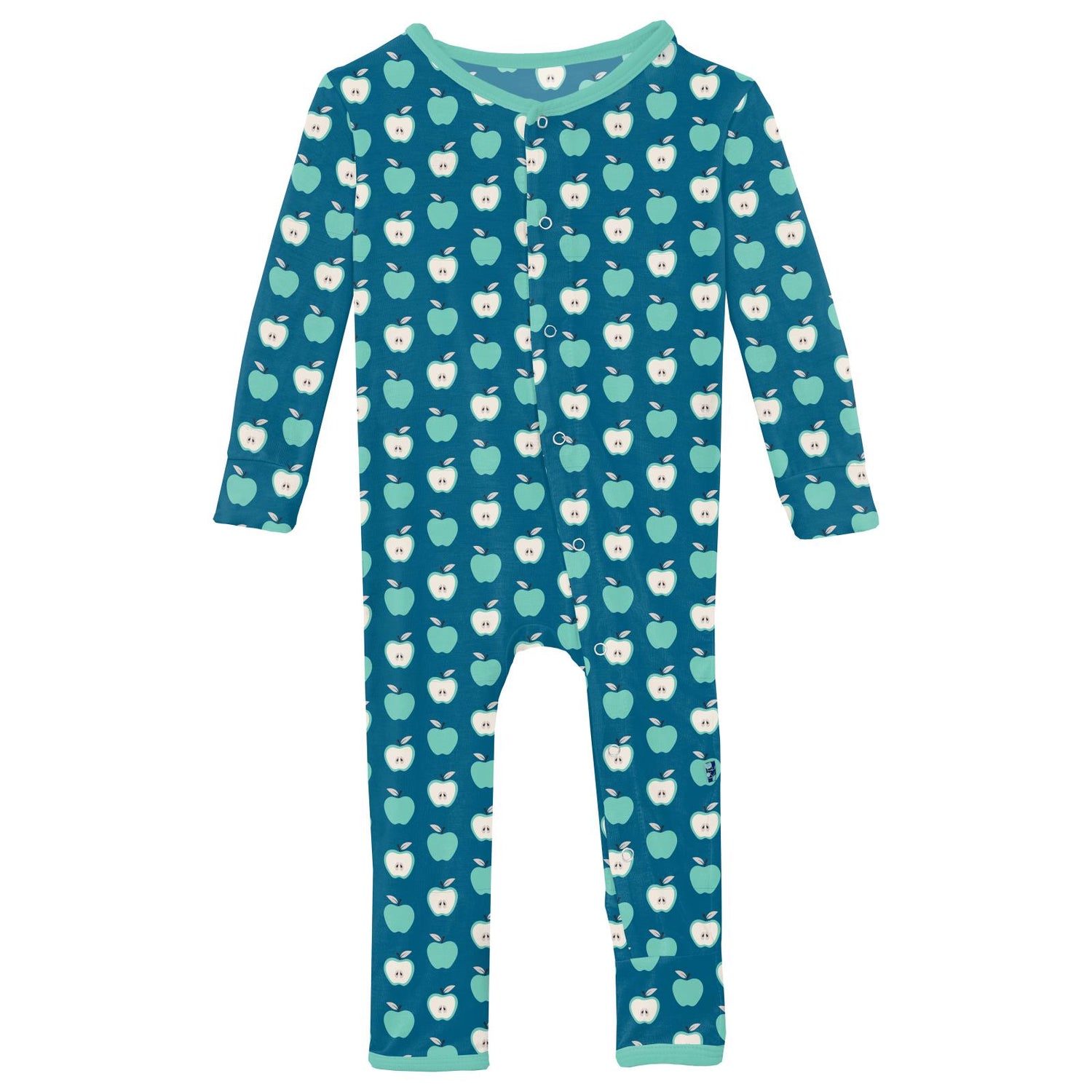 Print Coverall with Snaps in Seaport Johnny Appleseed