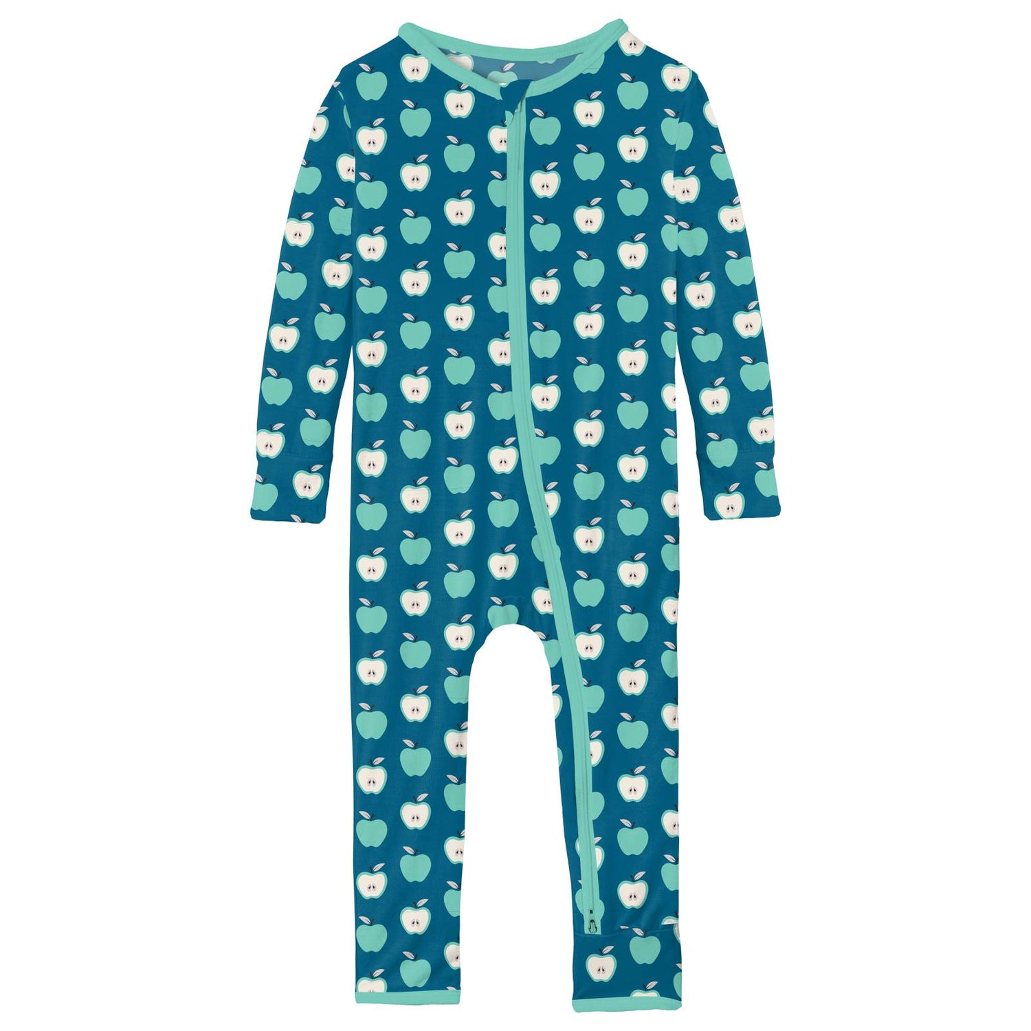 Print Coverall with 2 Way Zipper in Seaport Johnny Appleseed