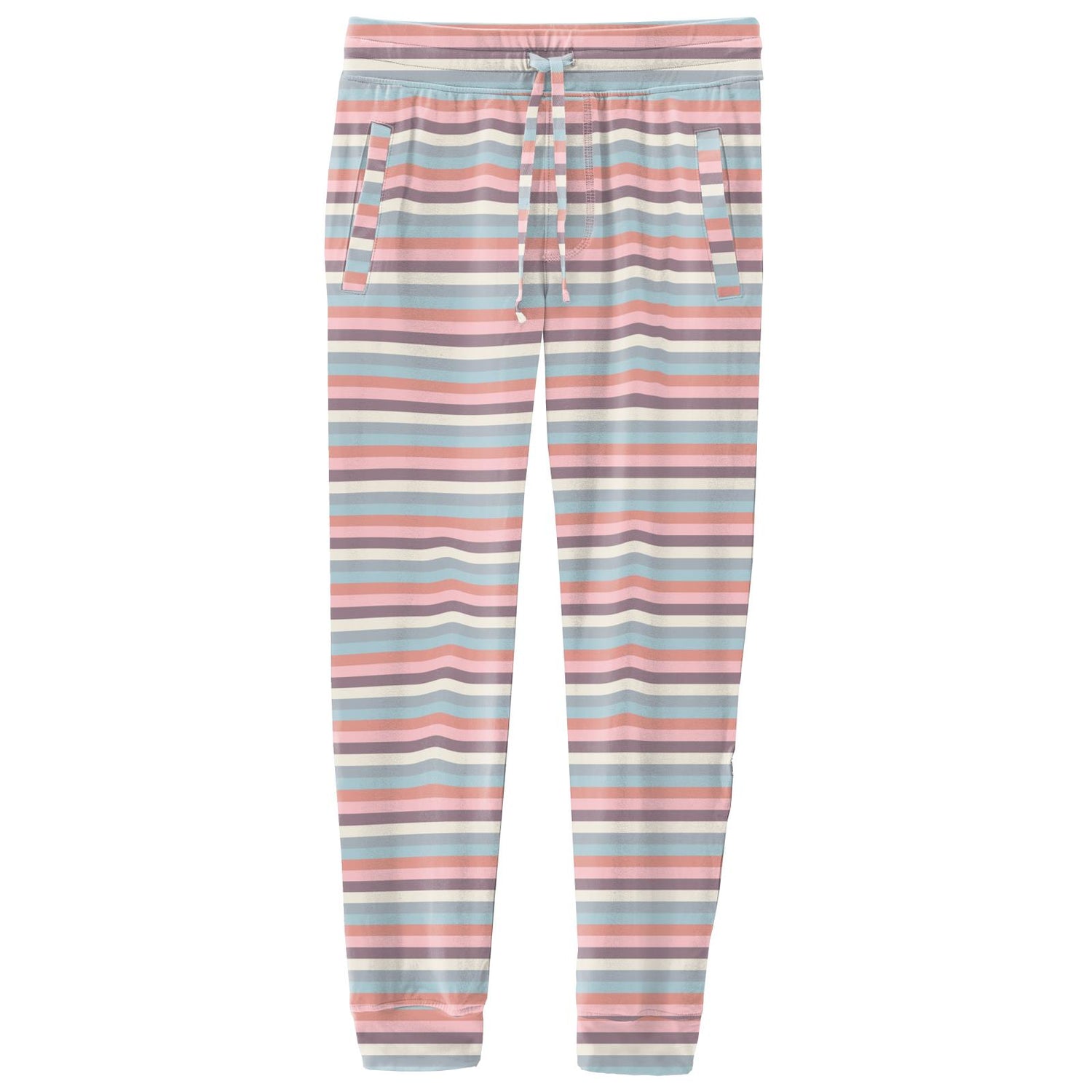 Print Luxe Athletic Joggers in Spring Bloom Stripe