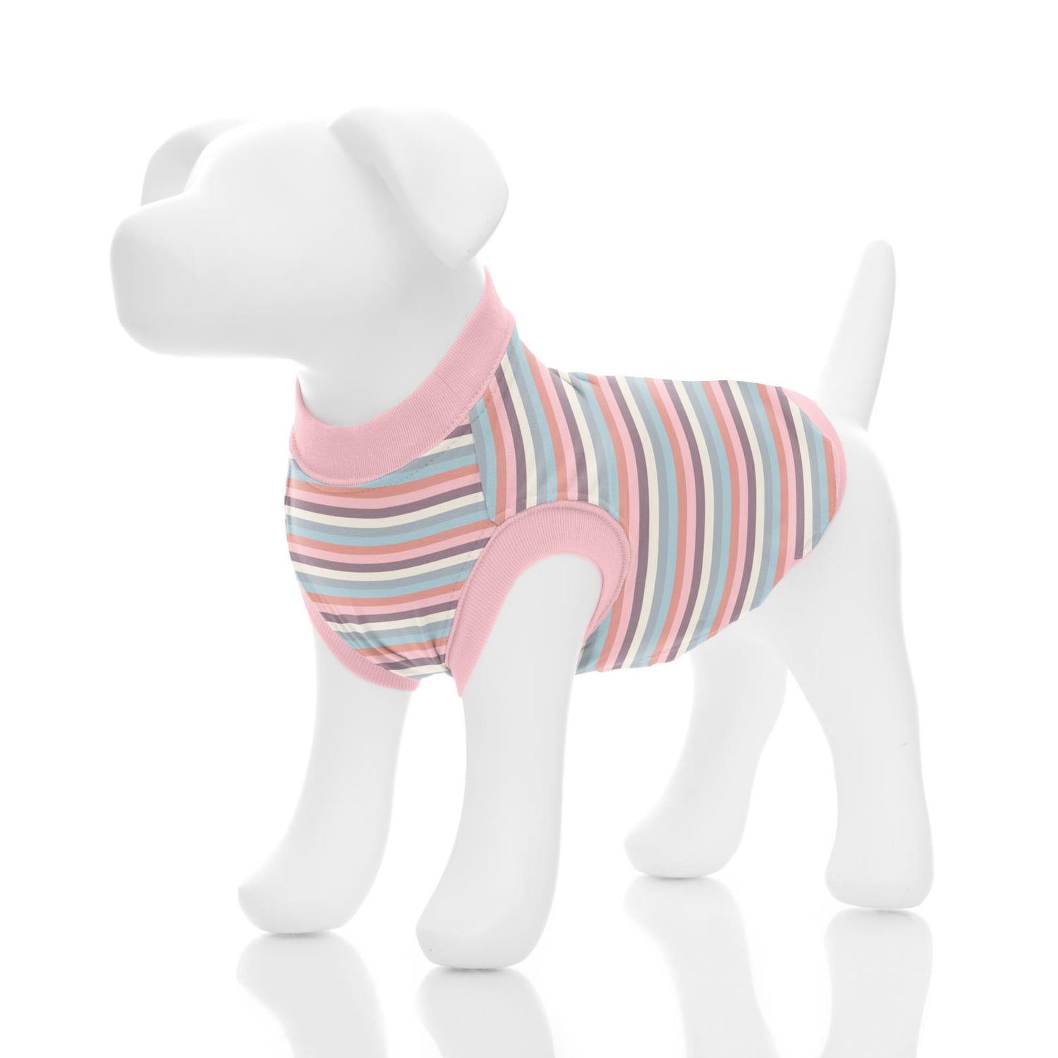 Print Luxe Sleeveless Dog Tee in Spring Bloom Stripe