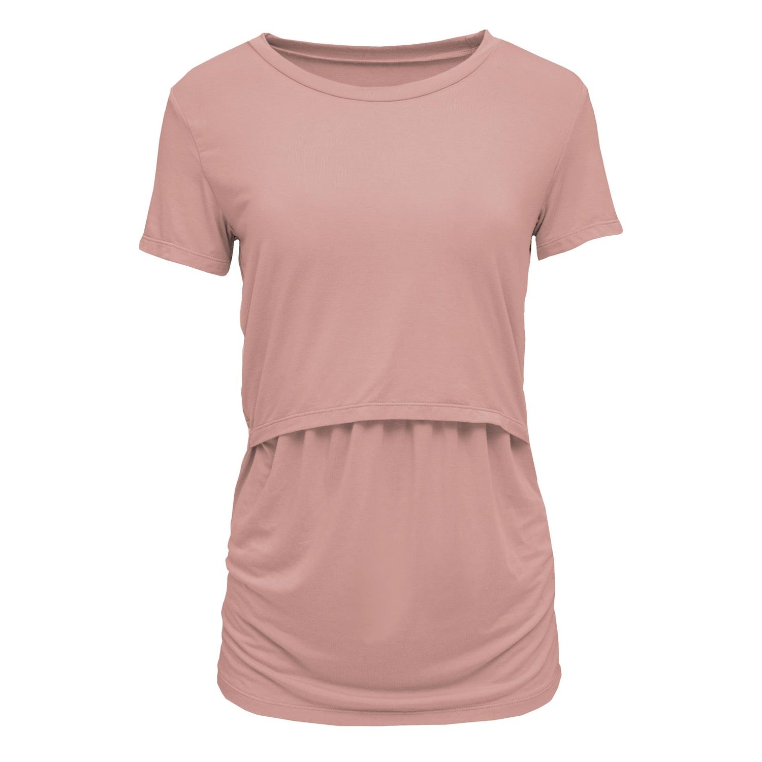Women's Short Sleeve Nursing Tee in Blush