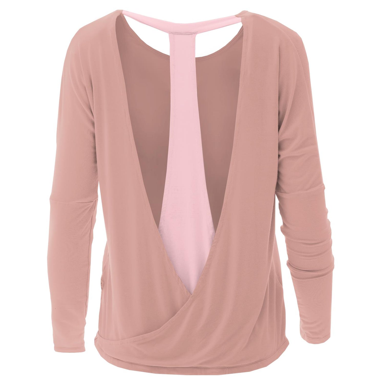 Women's Open Back Top in Blush with Lotus
