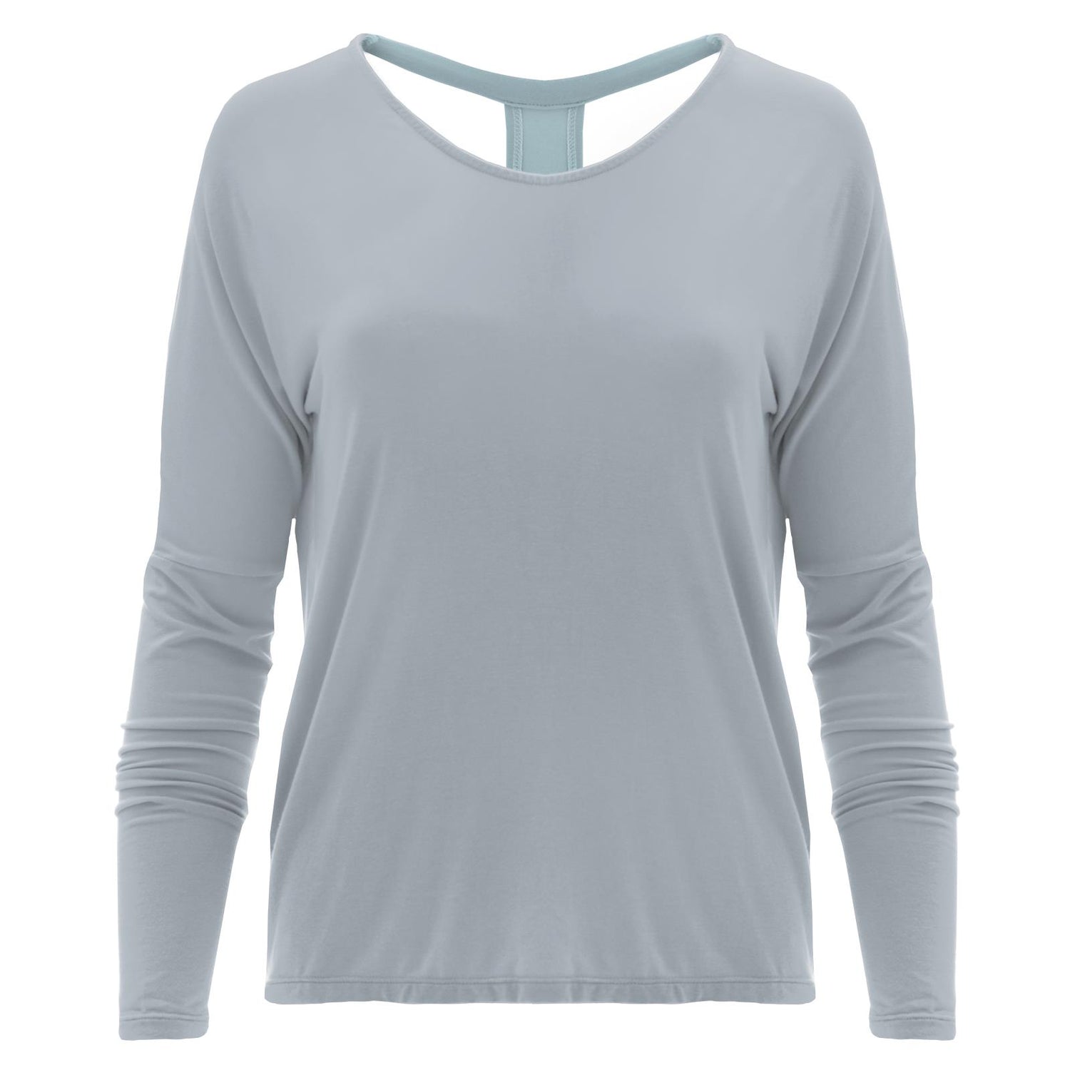 Women's Open Back Top in Pearl Blue with Spring Sky