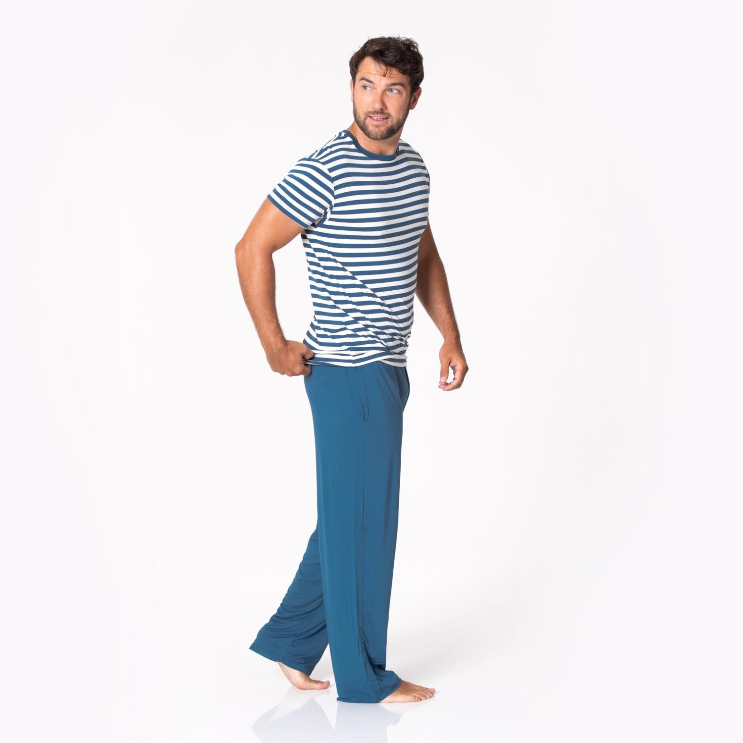 Men's Solid Pajama Pants in Deep Sea
