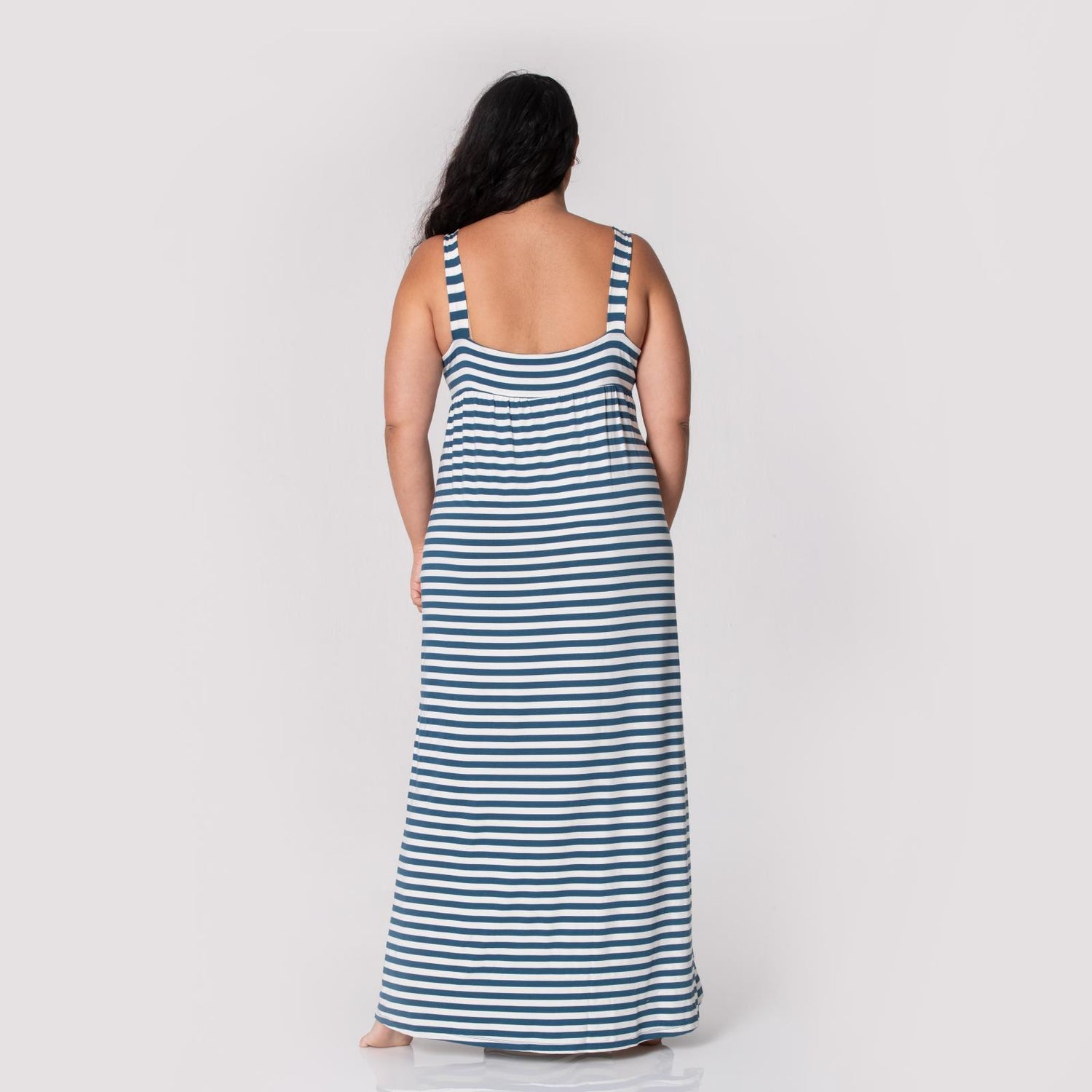 Women's Print Simple Twist Nightgown in Nautical Stripe