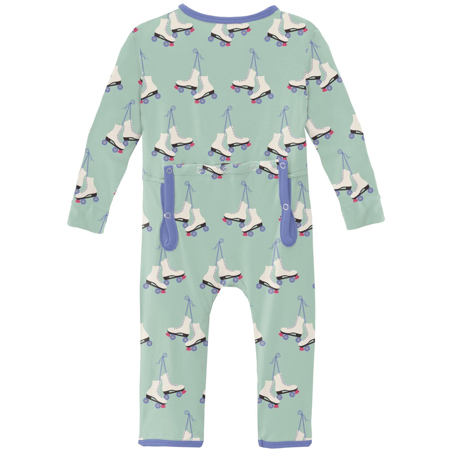 Print Coverall with Zipper in Pistachio Roller Skates