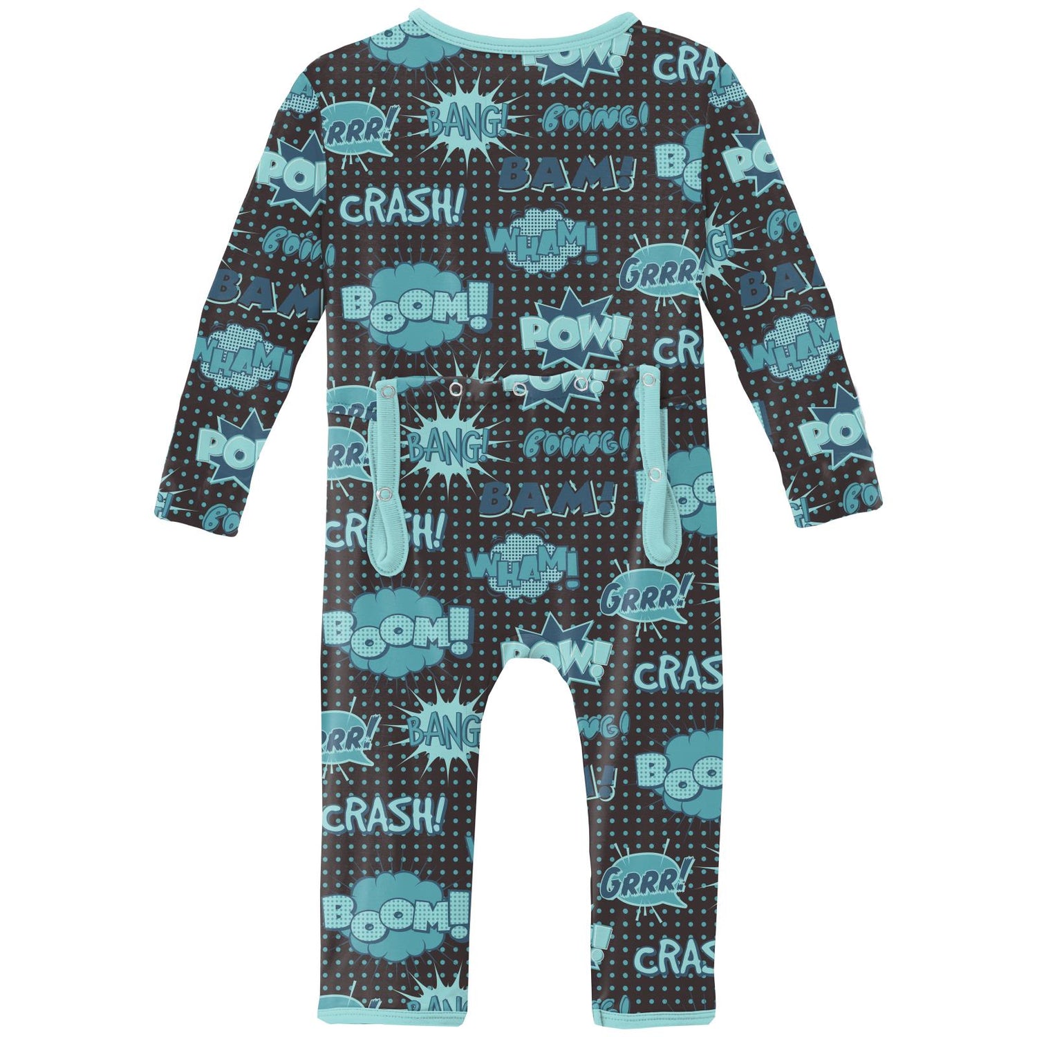 Print Coverall with Zipper in Midnight Comic Onomatopoeia