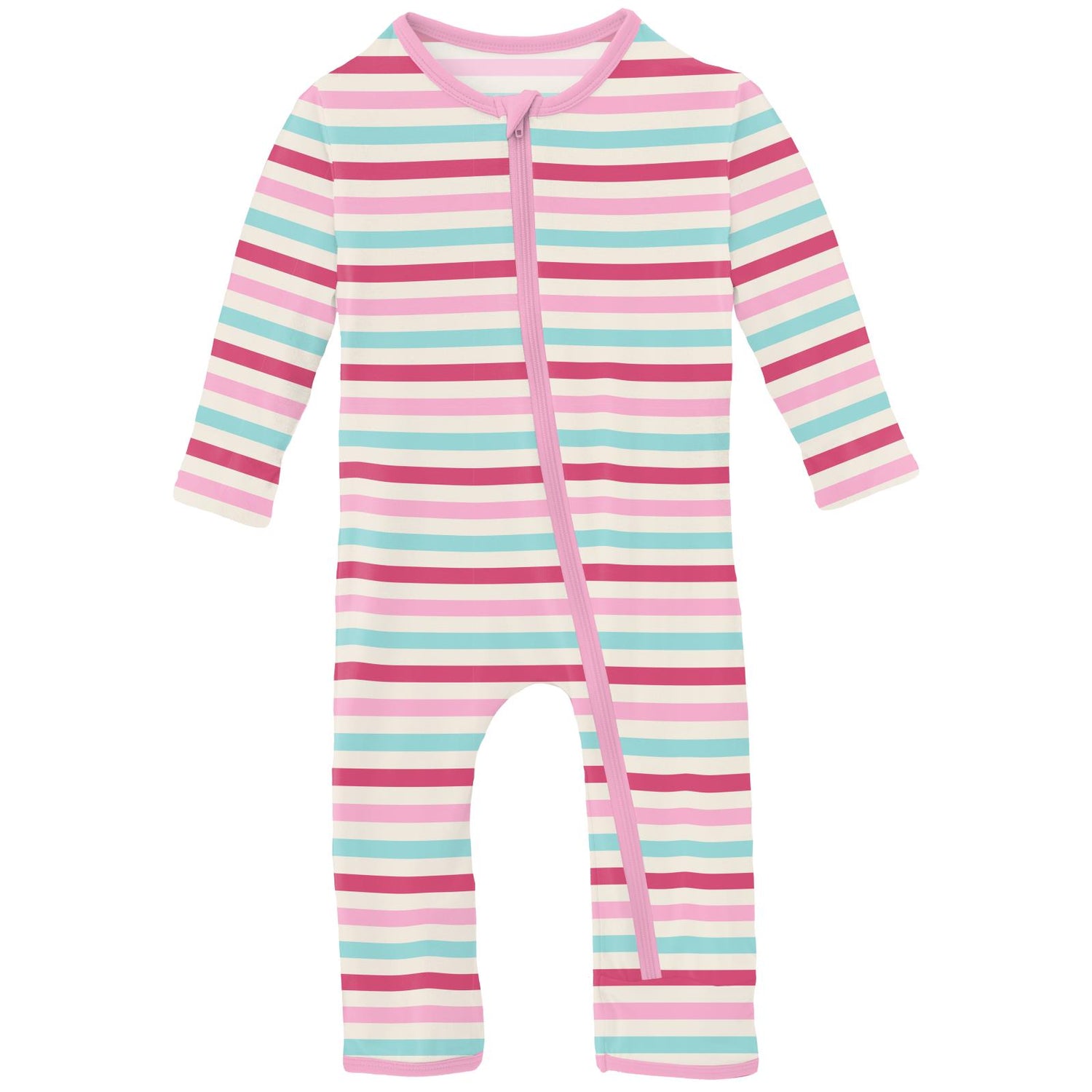 Print Coverall with Zipper in Sock Hop Stripe