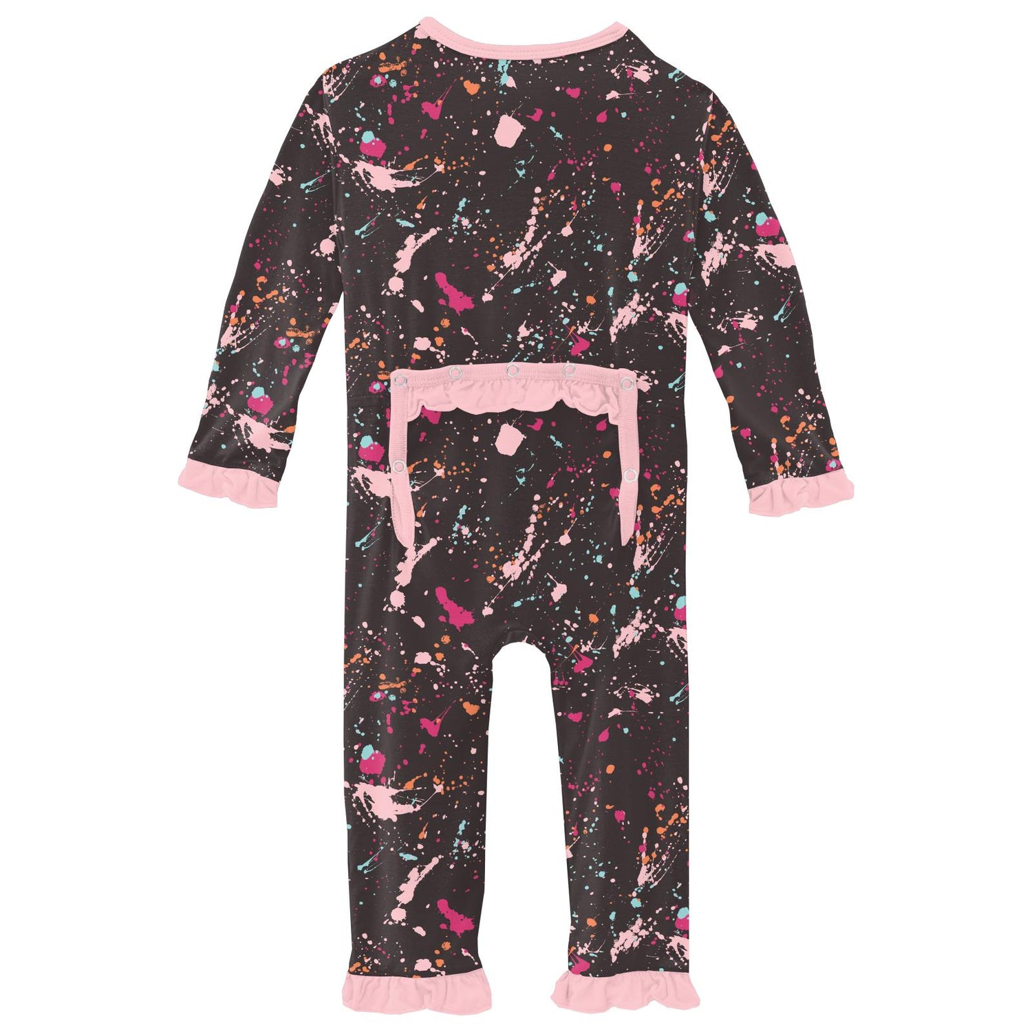 Print Classic Ruffle Coverall with 2 Way Zipper in Calypso Splatter Paint