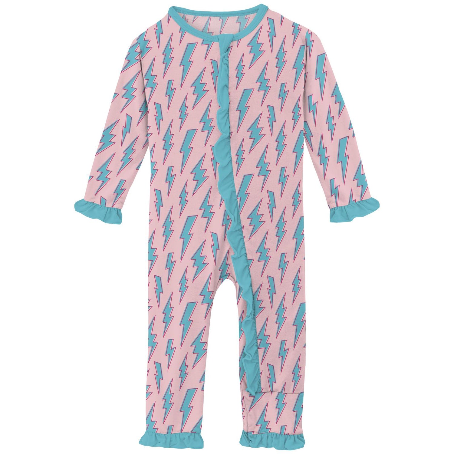 Print Classic Ruffle Coverall with 2 Way Zipper in Lotus Lightning