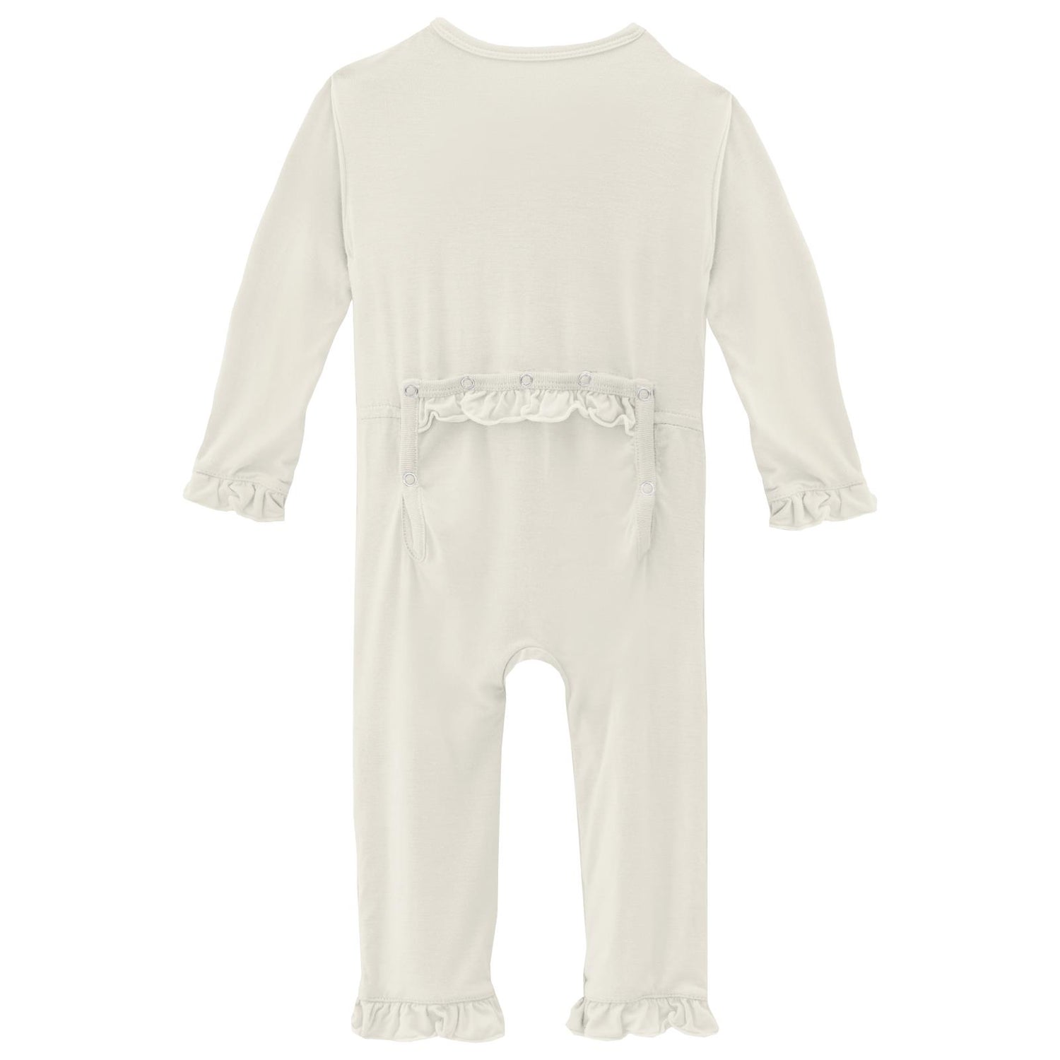 Classic Ruffle Coverall with 2 Way Zipper in Natural