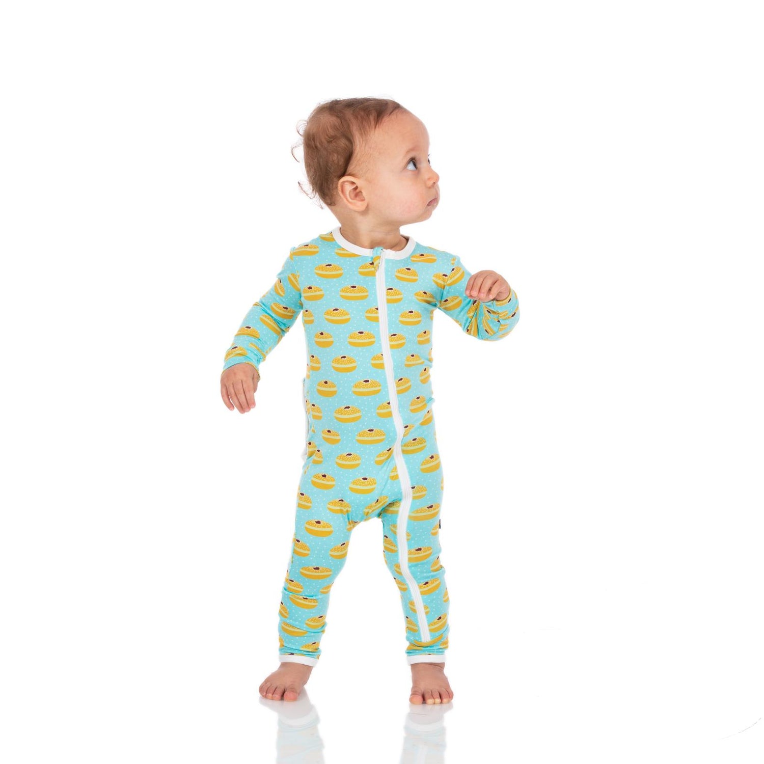 Print Coverall with Zipper in Iceberg Jelly Donuts