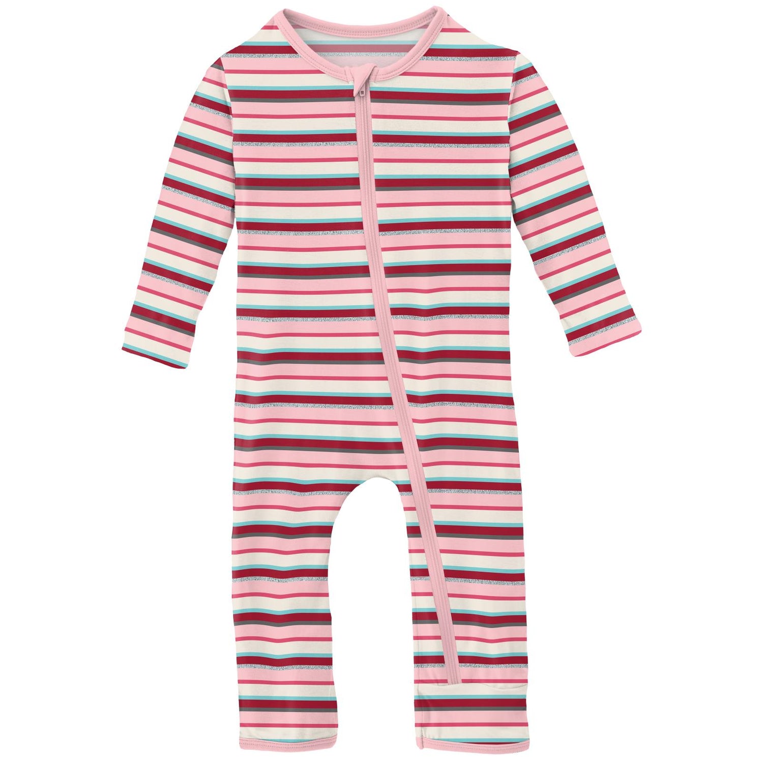 Print Coverall with Zipper in Anniversary Bobsled Stripe