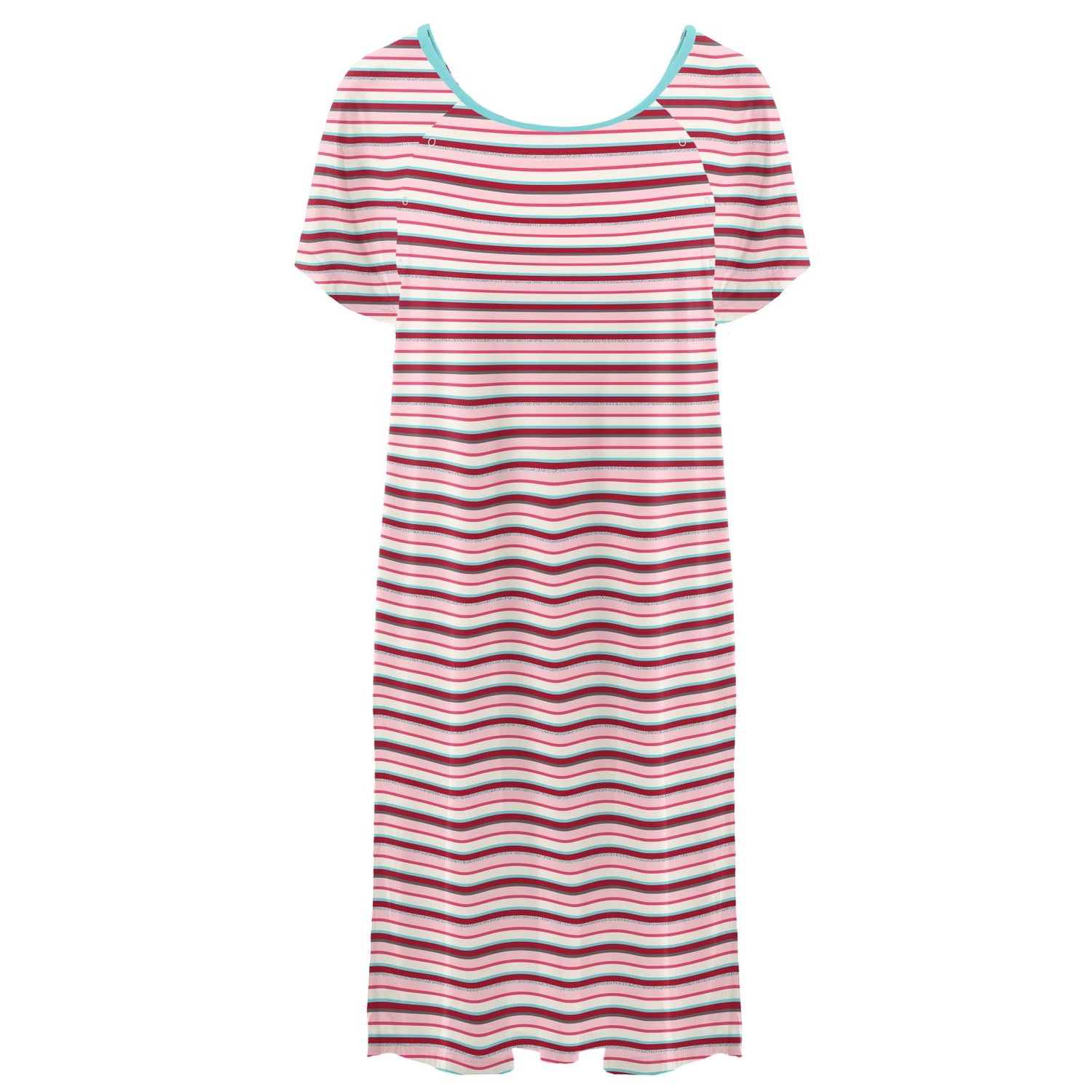 Women's Print Hospital Gown in Anniversary Bobsled Stripe