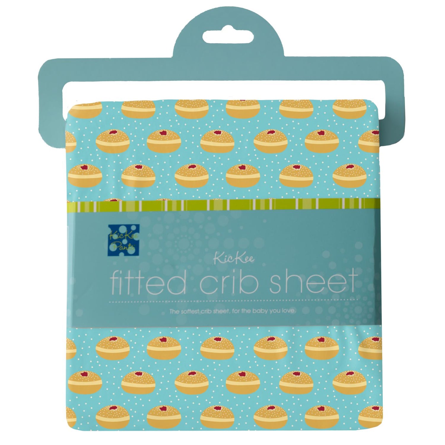 Print Fitted Crib Sheet in Iceberg Jelly Donuts