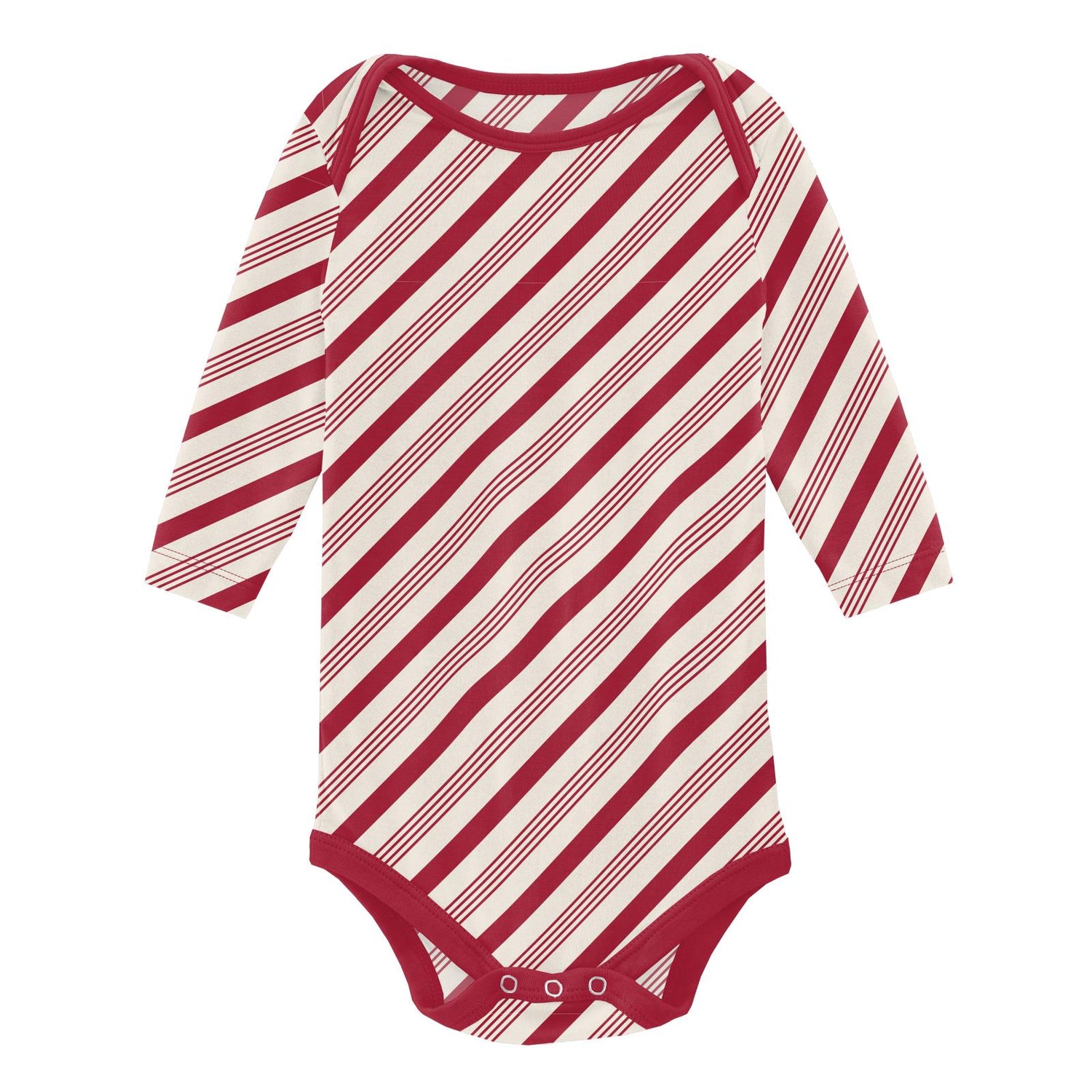 Print Long Sleeve One Piece in Crimson Candy Cane Stripe