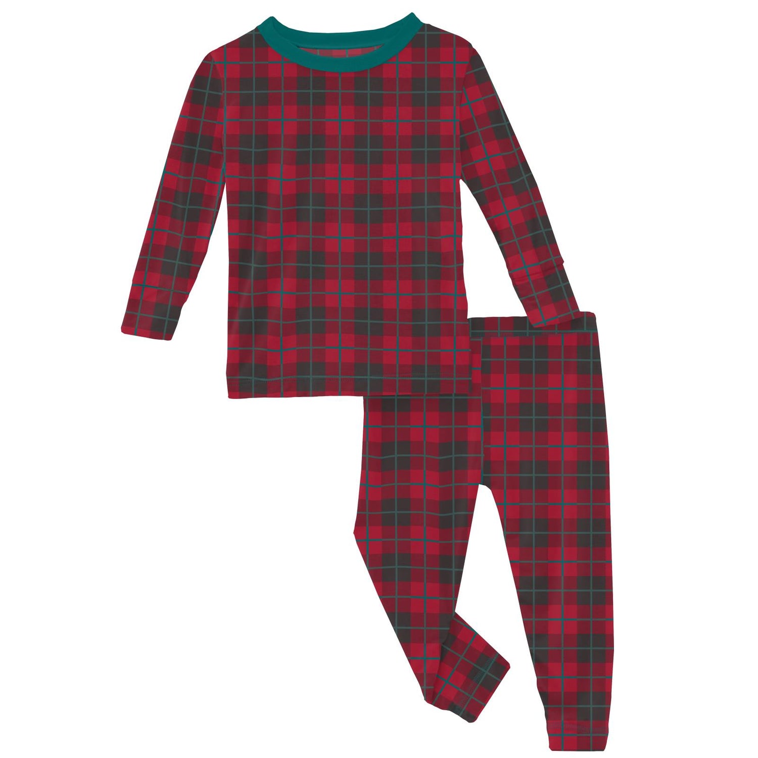 Print Long Sleeve Pajama Set in Anniversary Plaid