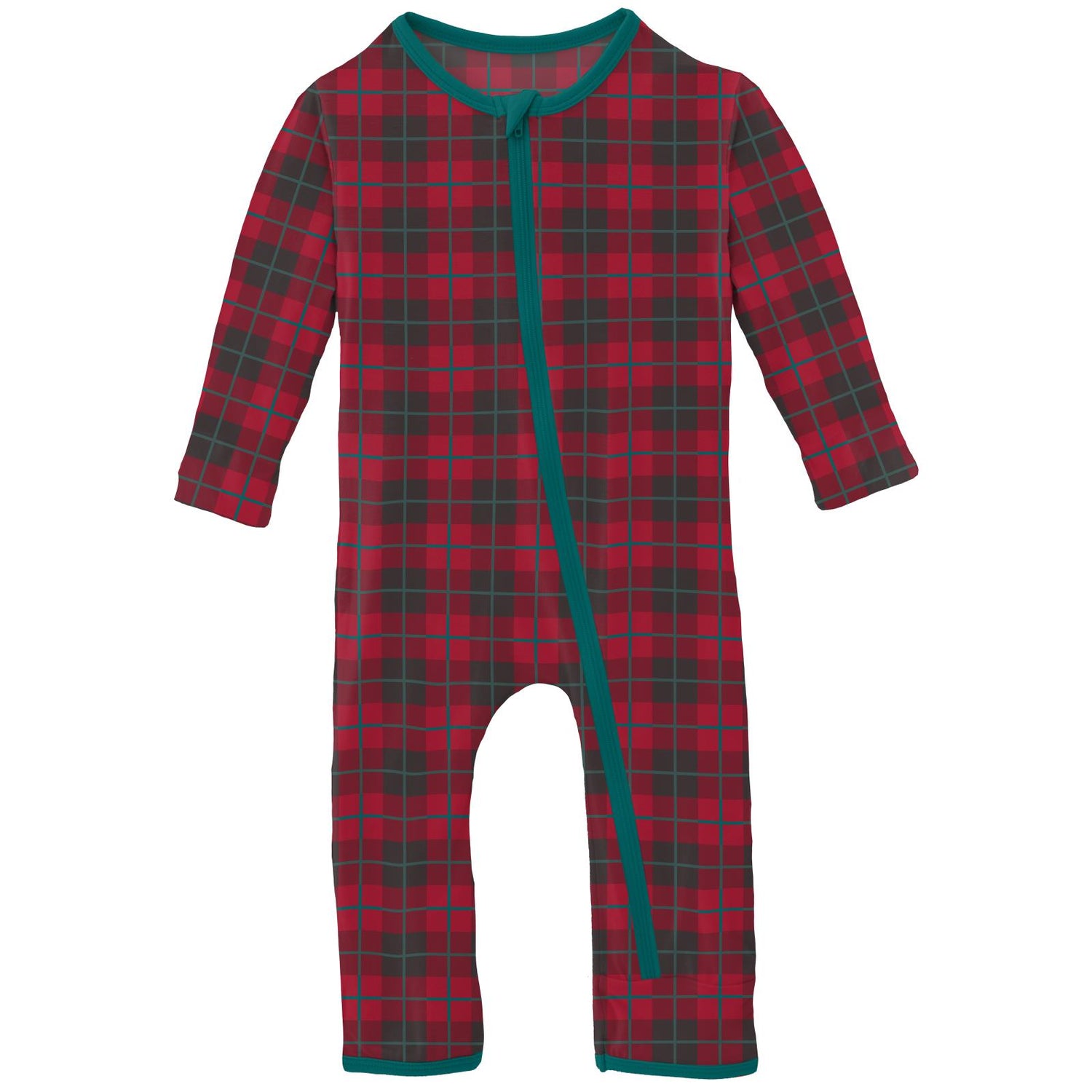 Print Coverall with Zipper in Anniversary Plaid