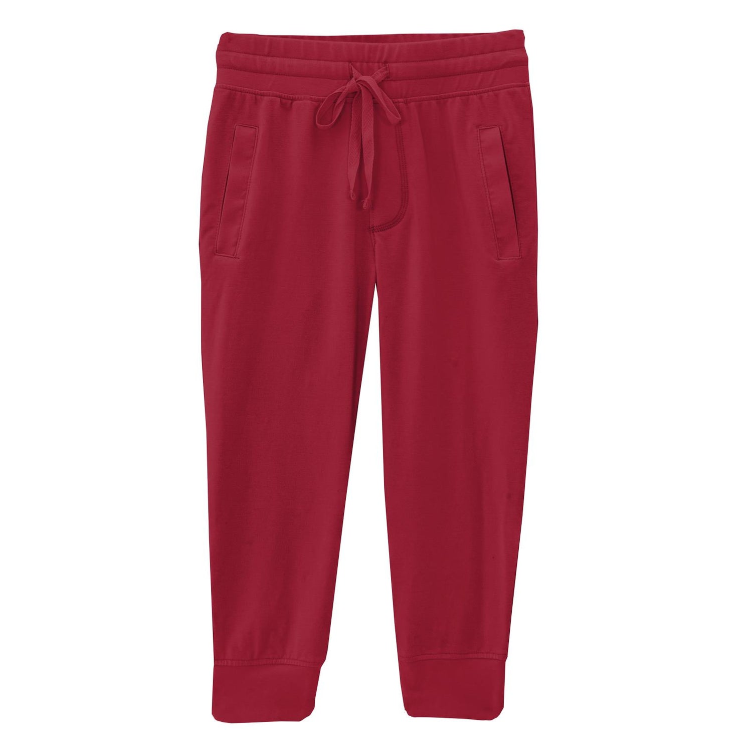 Luxe Athletic Joggers in Crimson