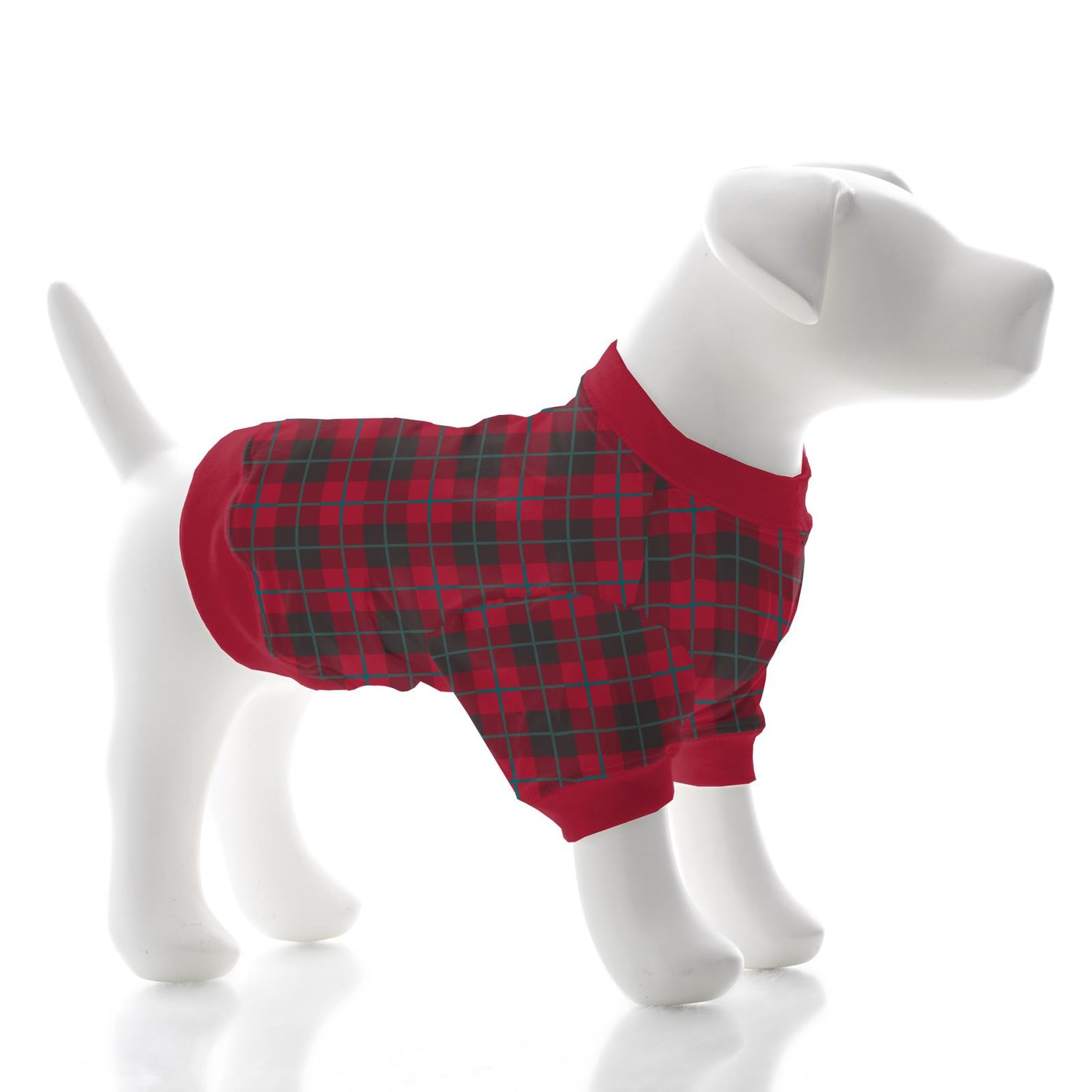 Print Dog Tee in Anniversary Plaid