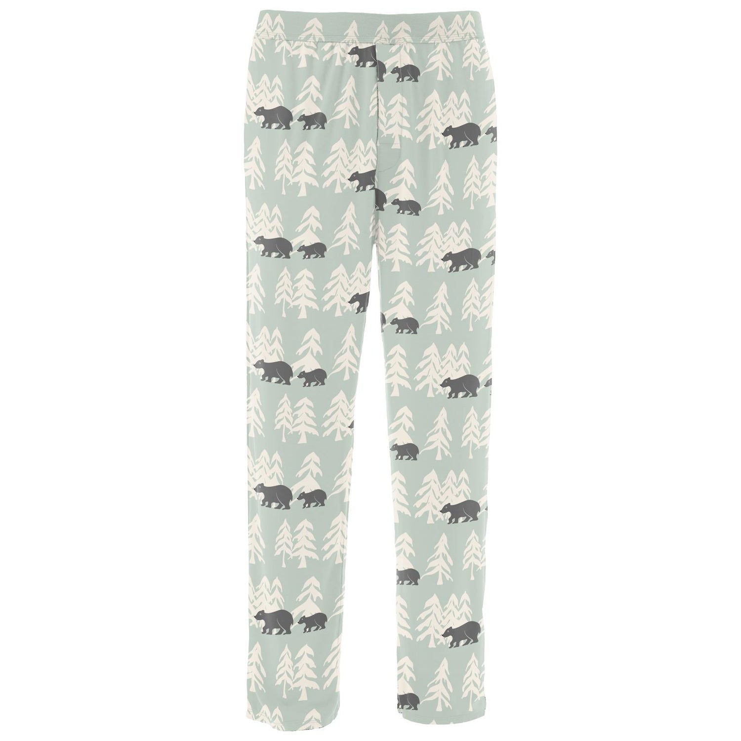 Men's Print Pajama Pants in Aloe Bears and Trees