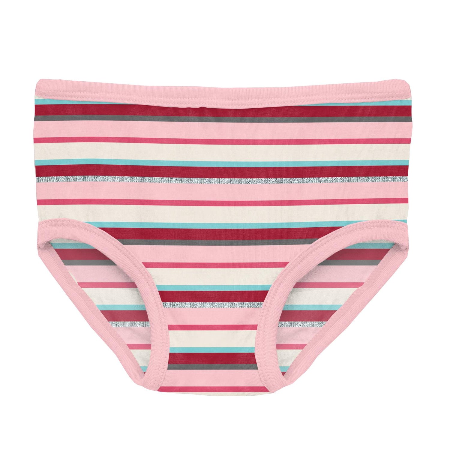 Print Girl's Underwear Set of 3 in Natural Tangled Kittens, Iceberg and Anniversary Bobsled Stripe