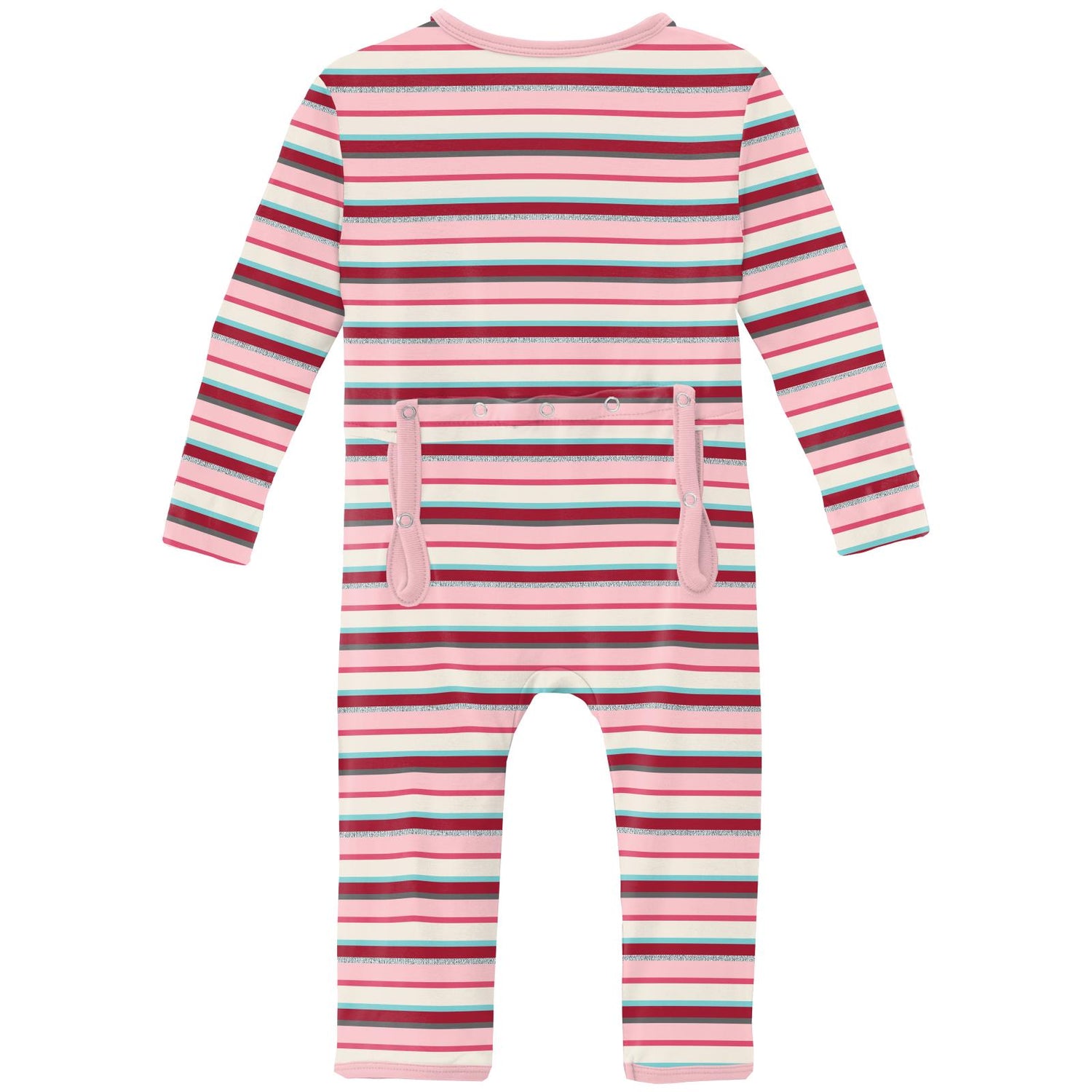 Print Coverall with Snaps in Anniversary Bobsled Stripe