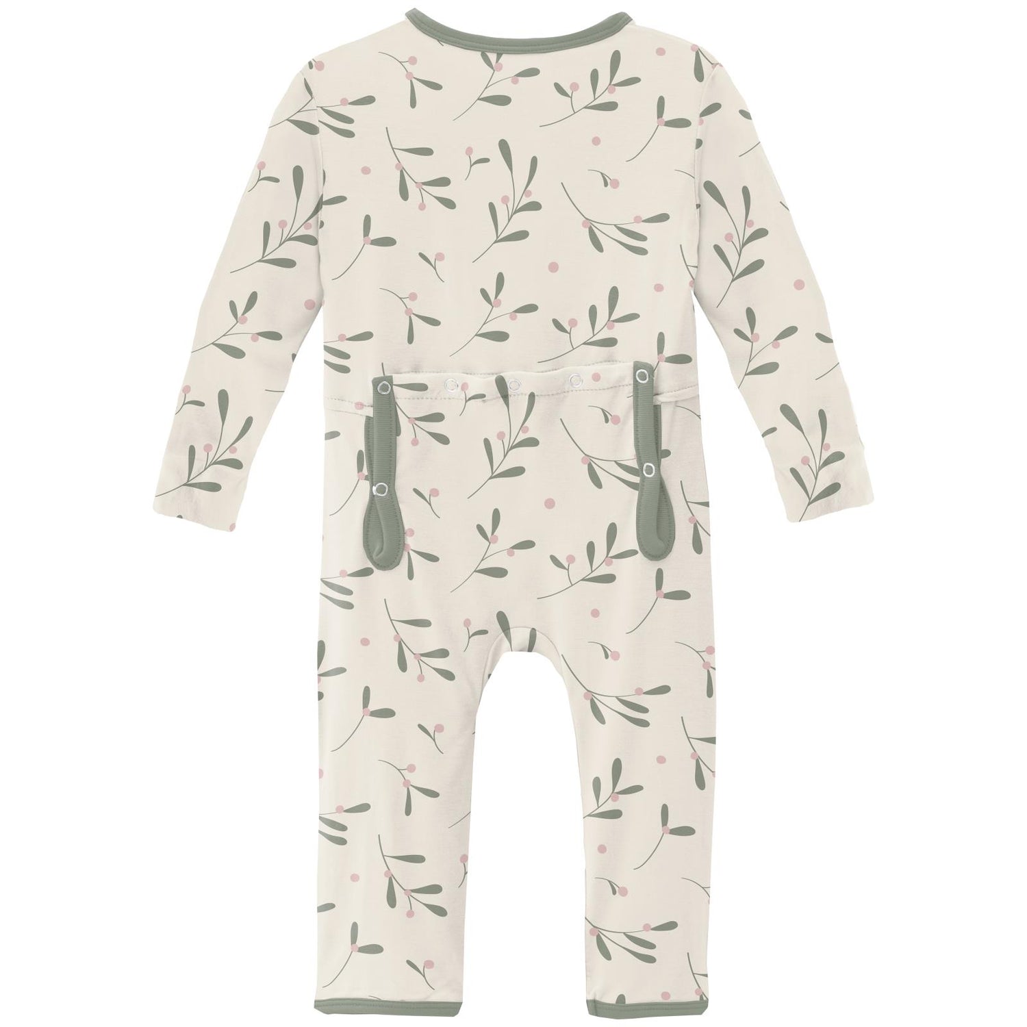 Print Coverall with 2 Way Zipper in Natural Mistletoe