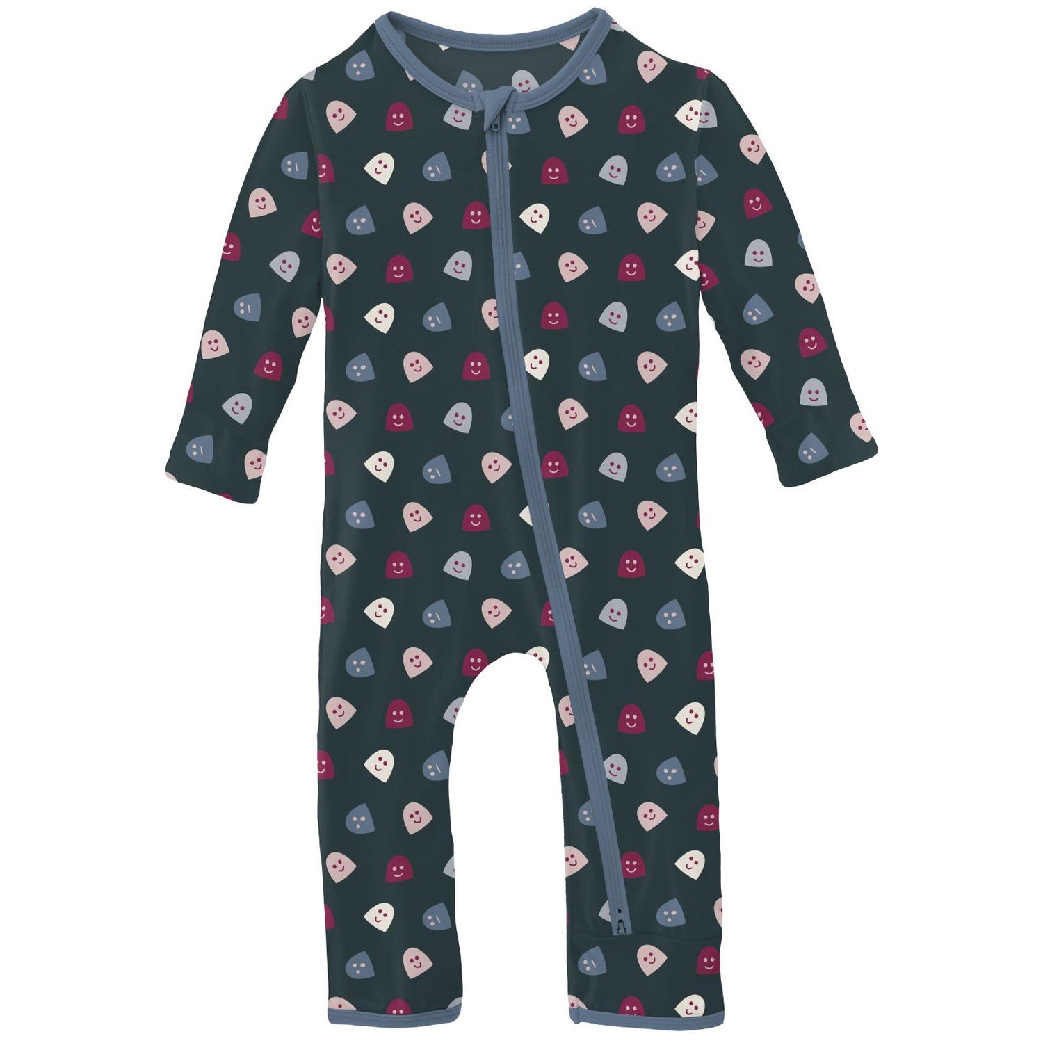 Print Coverall with 2 Way Zipper in Pine Happy Gumdrops