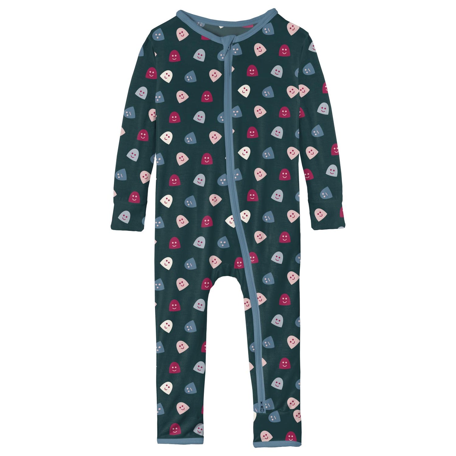 Print Coverall with 2 Way Zipper in Pine Happy Gumdrops