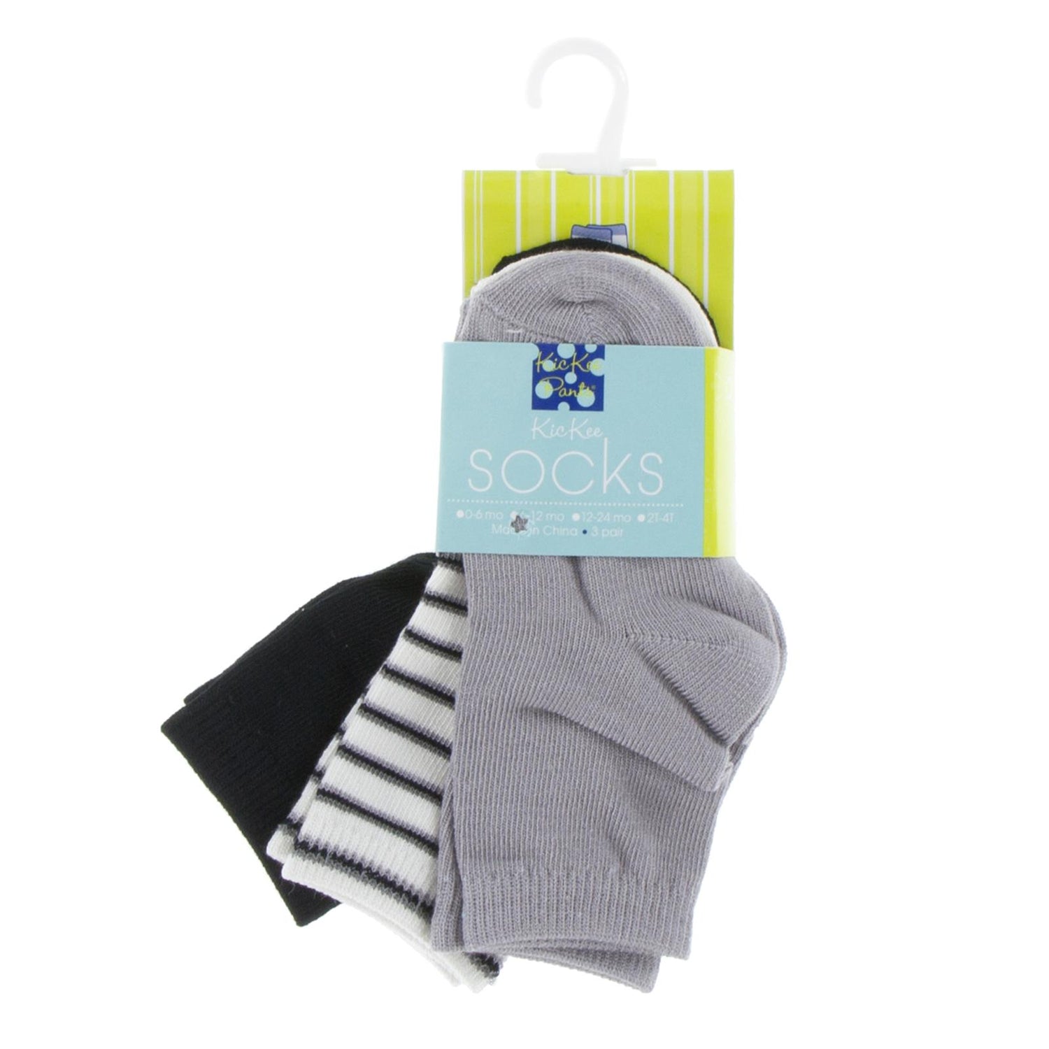 Sock Set in Midnight, Neutral Parisian Stripe and Feather