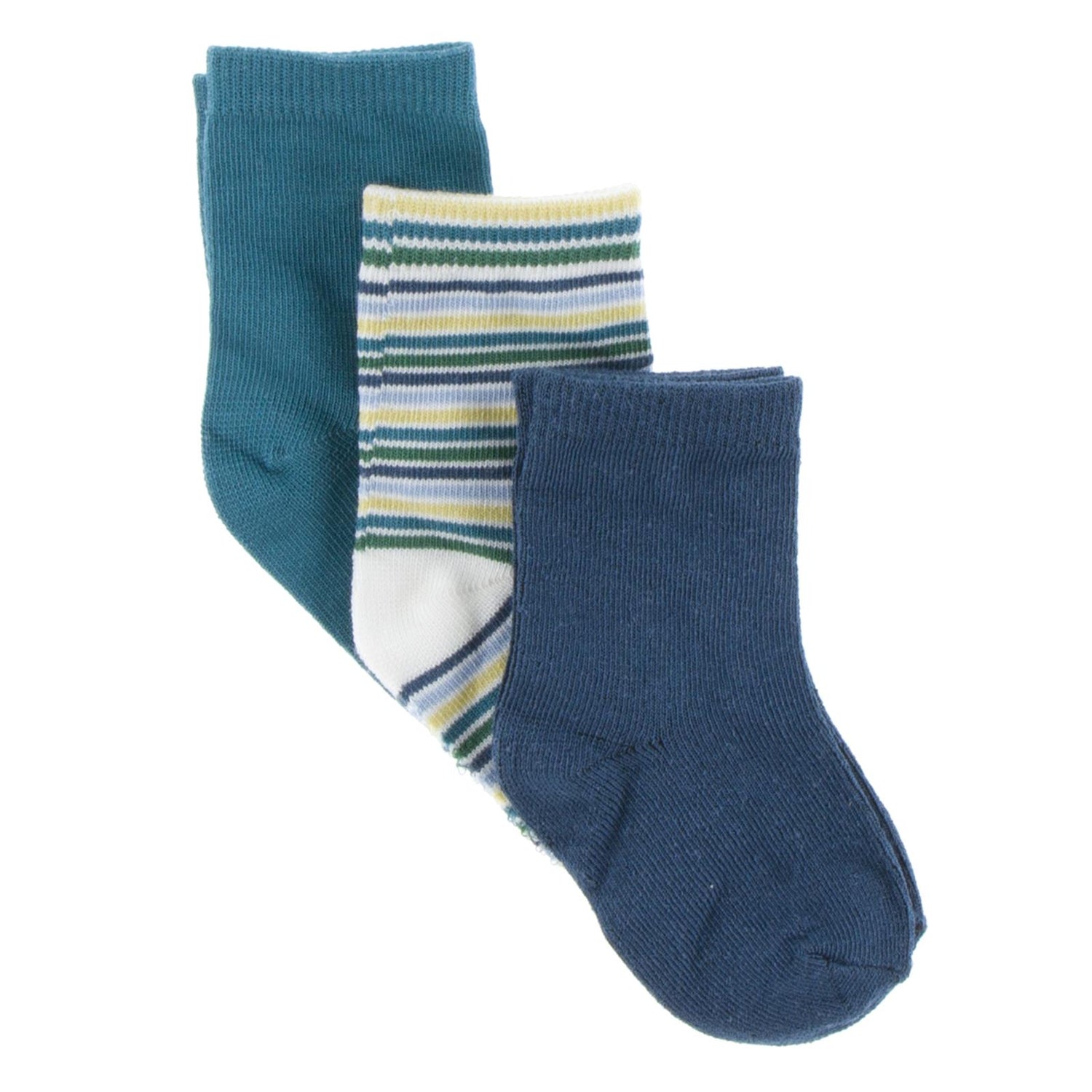 Sock Set in Seagrass, Boy Perth Stripe & Twilight
