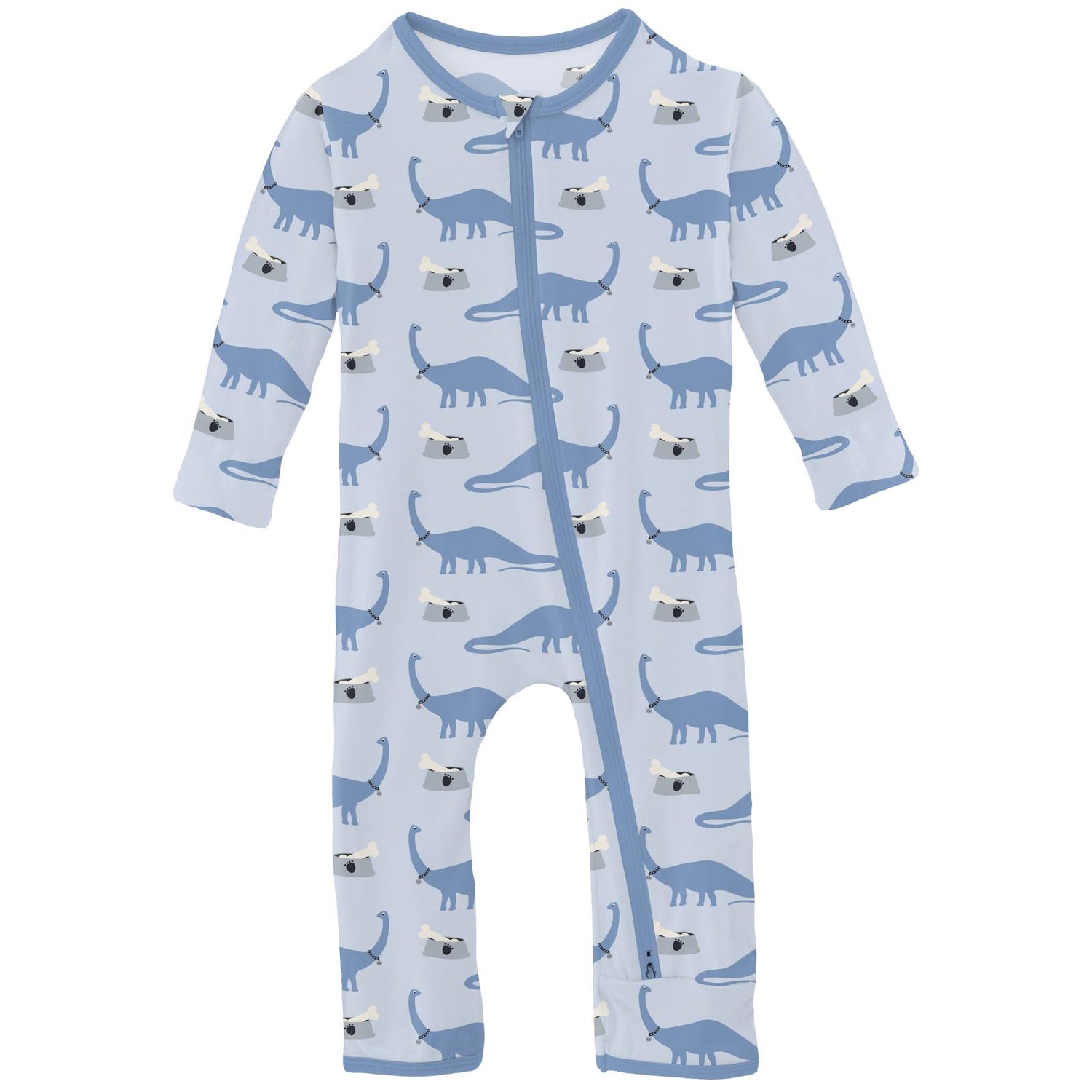 Print Coverall with 2 Way Zipper in Dew Pet Dino