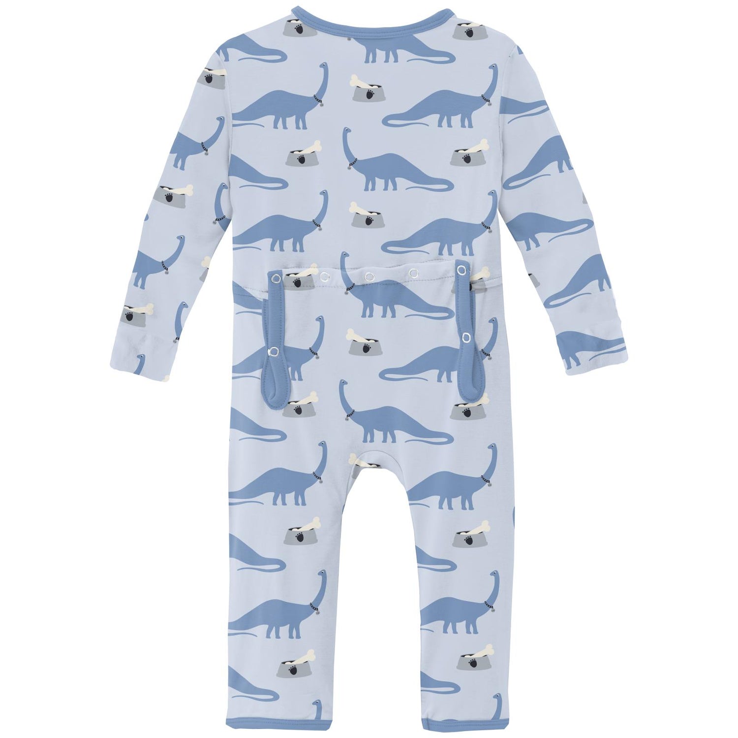 Print Coverall with 2 Way Zipper in Dew Pet Dino