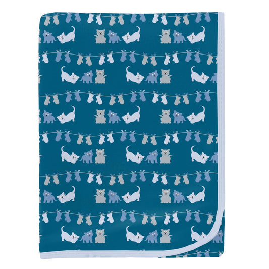 Print Swaddling Blanket in Seaport 3 Little Kittens