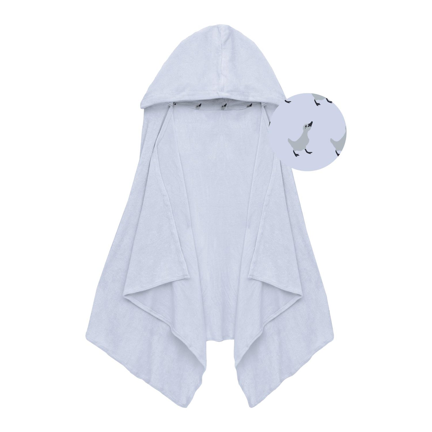 Terry Hooded Towel with Print Lined Hood in Dew with Dew Ugly Duckling