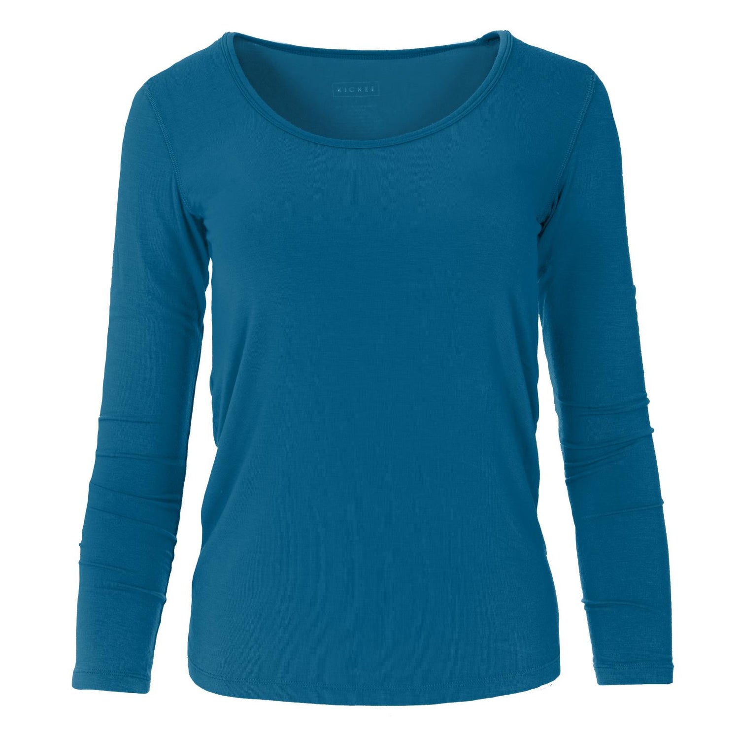 Women's Solid Long Sleeve Loosey Goosey Tee in Cerulean Blue