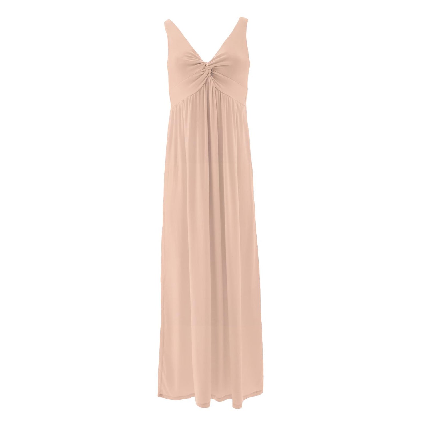 Women's Solid Simple Twist Nightgown in Peach Blossom