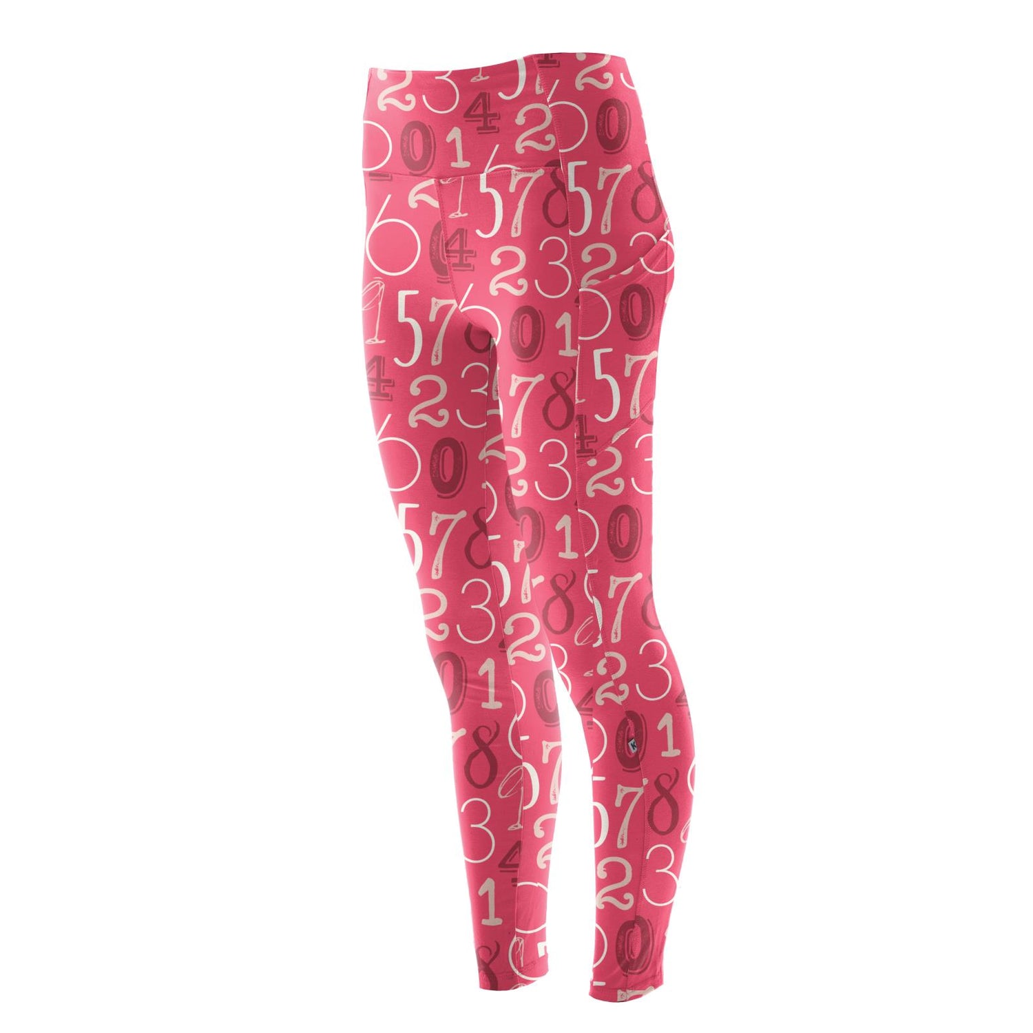 Women's Print Luxe Stretch Leggings with Pockets in Taffy Math