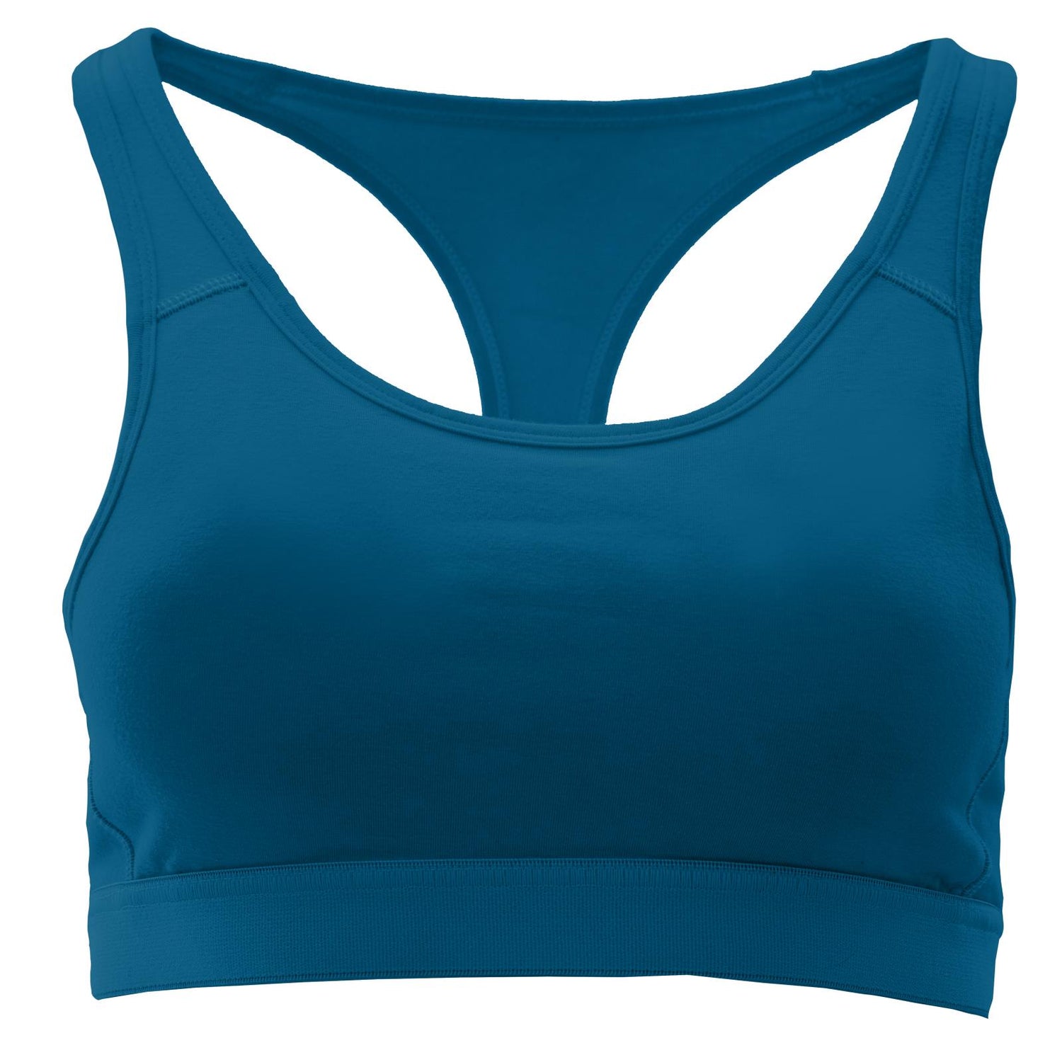 Women's Solid Luxe Sports Bra in Cerulean Blue