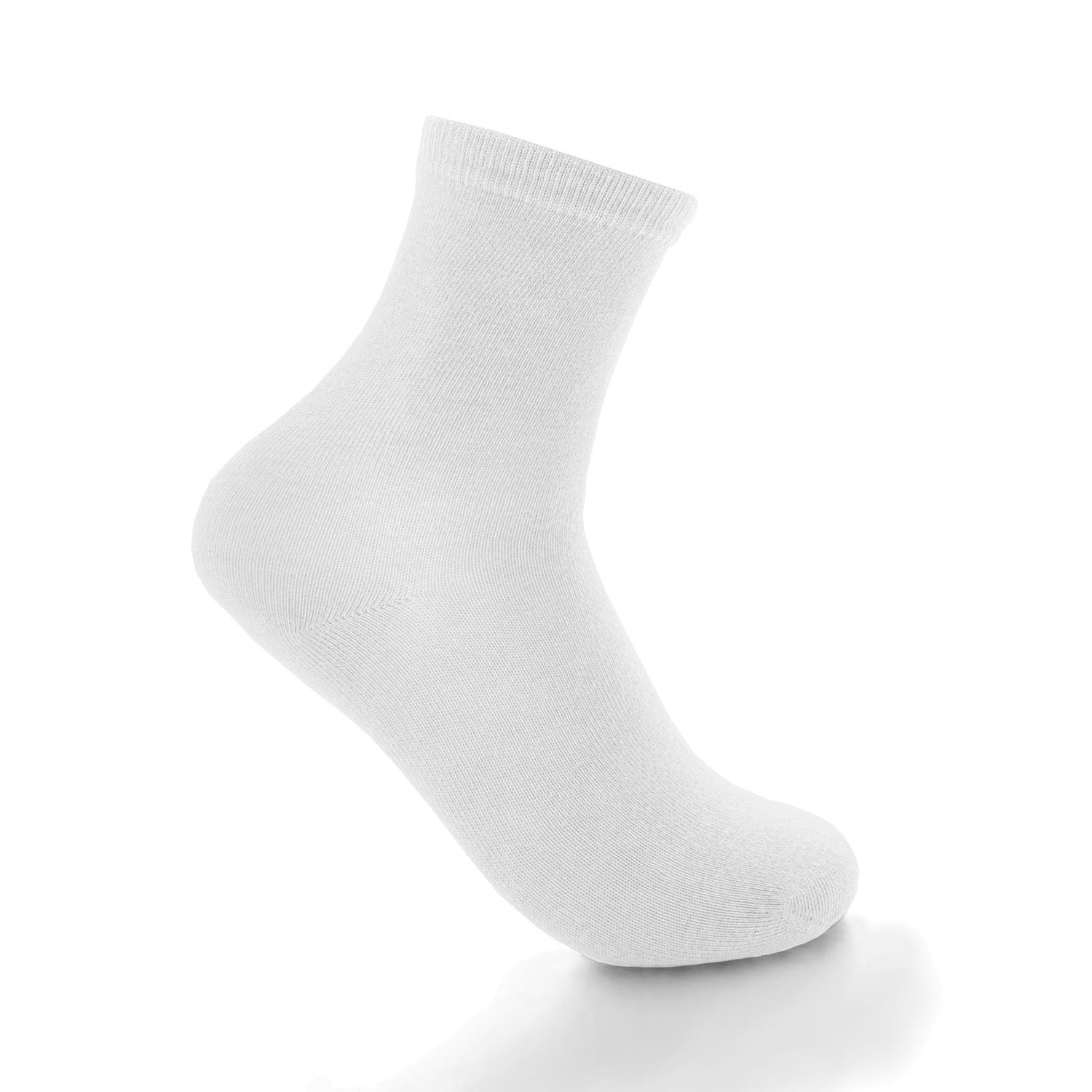 Women's Solid Crew Socks in White