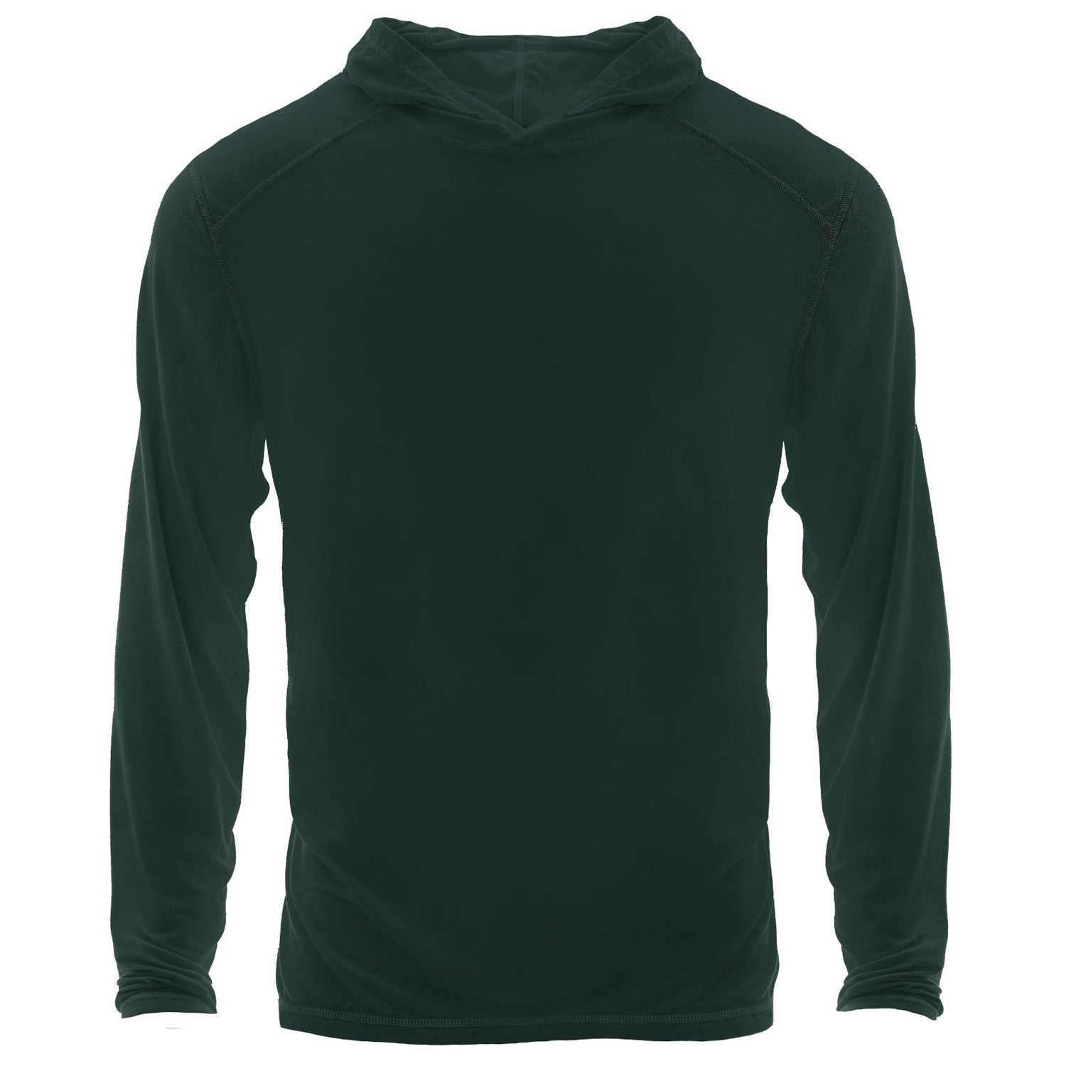 Men's Solid Long Sleeve Hooded Tee in Pine