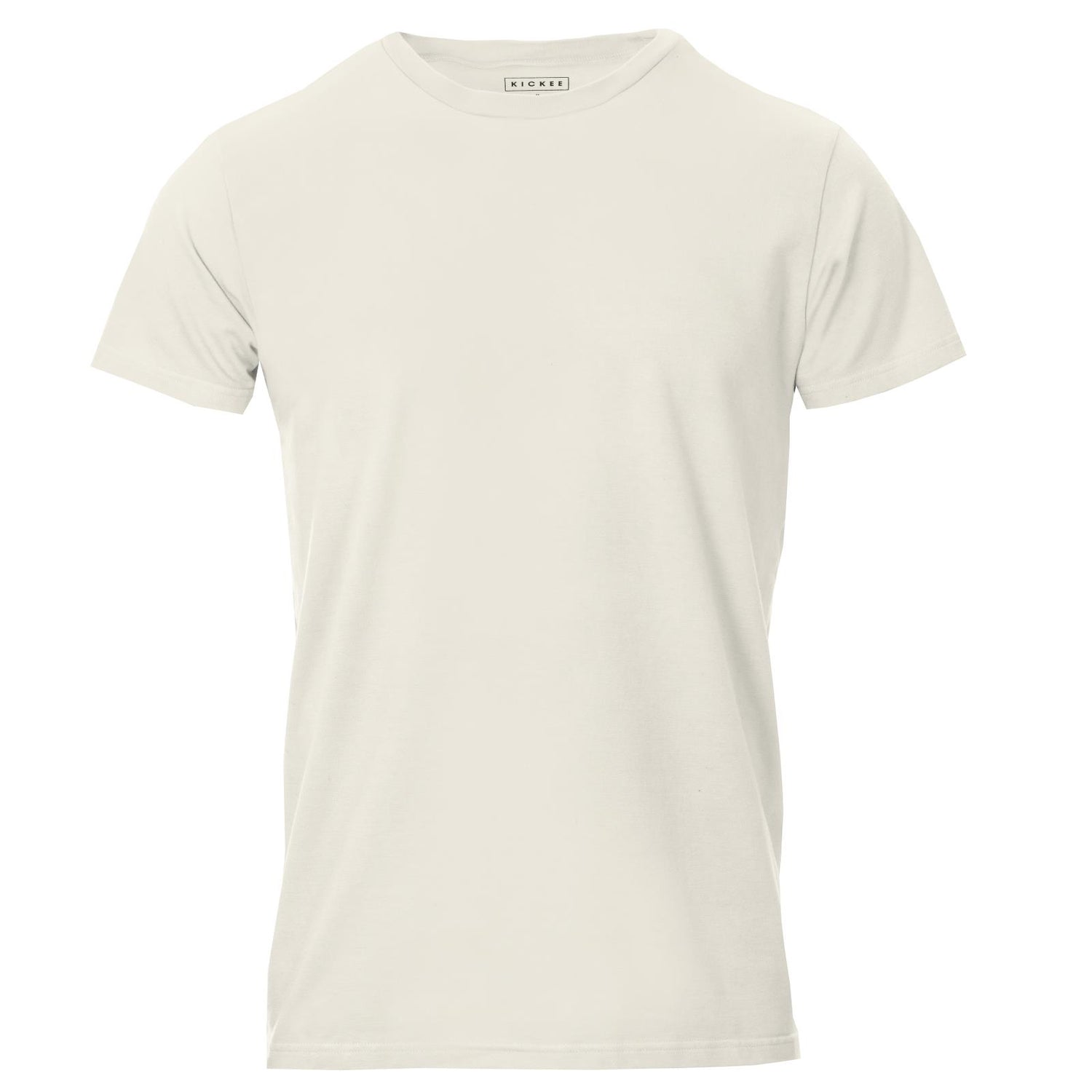 Men's Solid Short Sleeve Luxe Crew Neck Tee in Natural