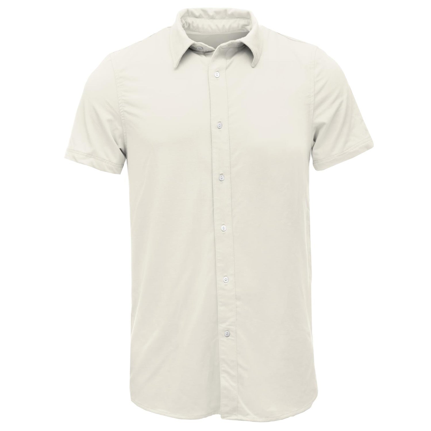Men's Short Sleeve Woven Button Down Shirt in Natural