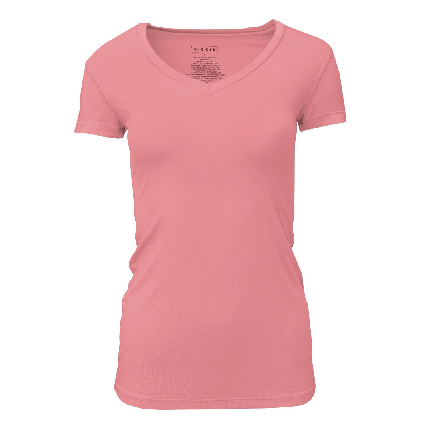 Women's Solid Short Sleeve One Tee in Strawberry