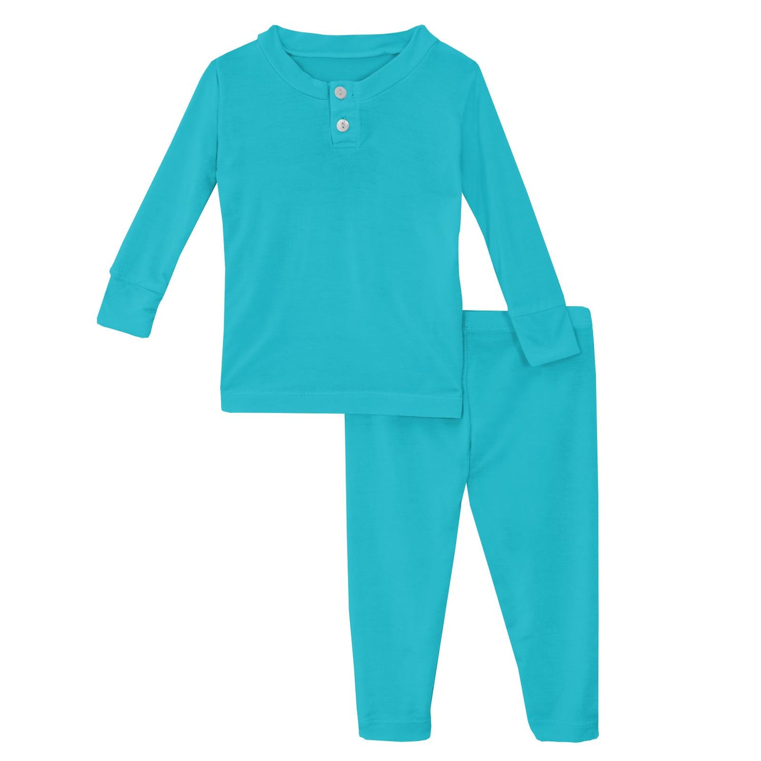 Long Sleeve Henley Pajama Set in Confetti