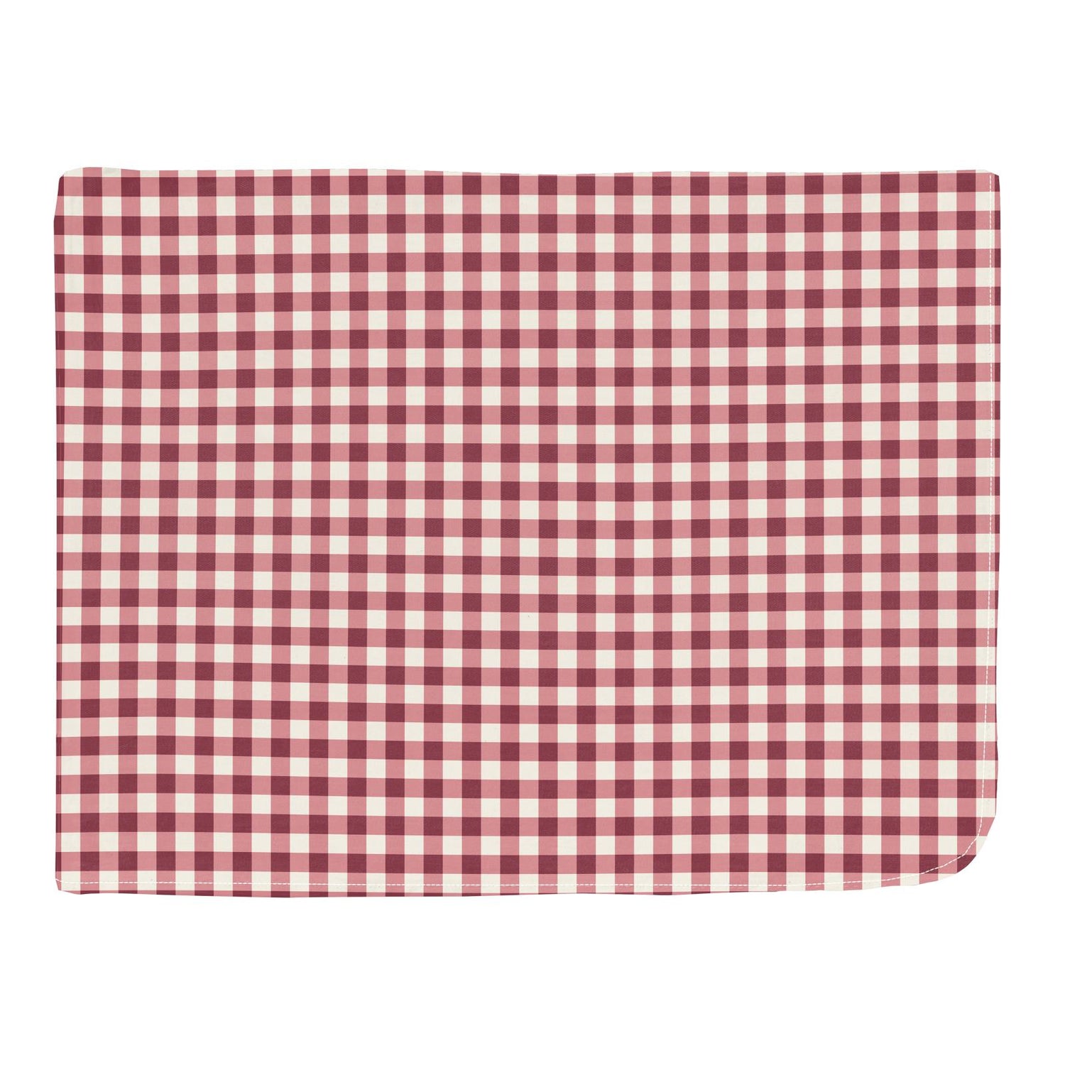 Print Single Layer Woven Throw Blanket in Wild Strawberry Gingham