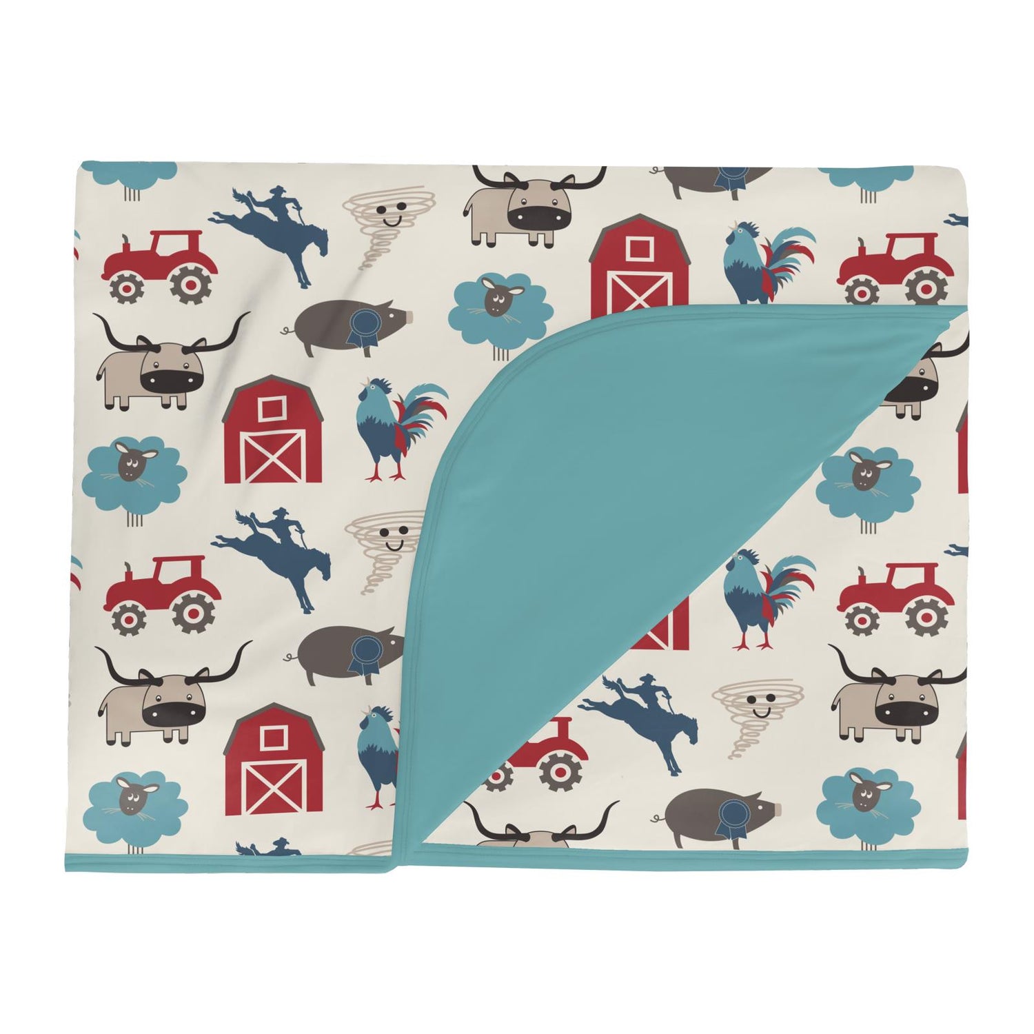 Print Double Layer Throw Blanket in Glacier Rowdy Howdy