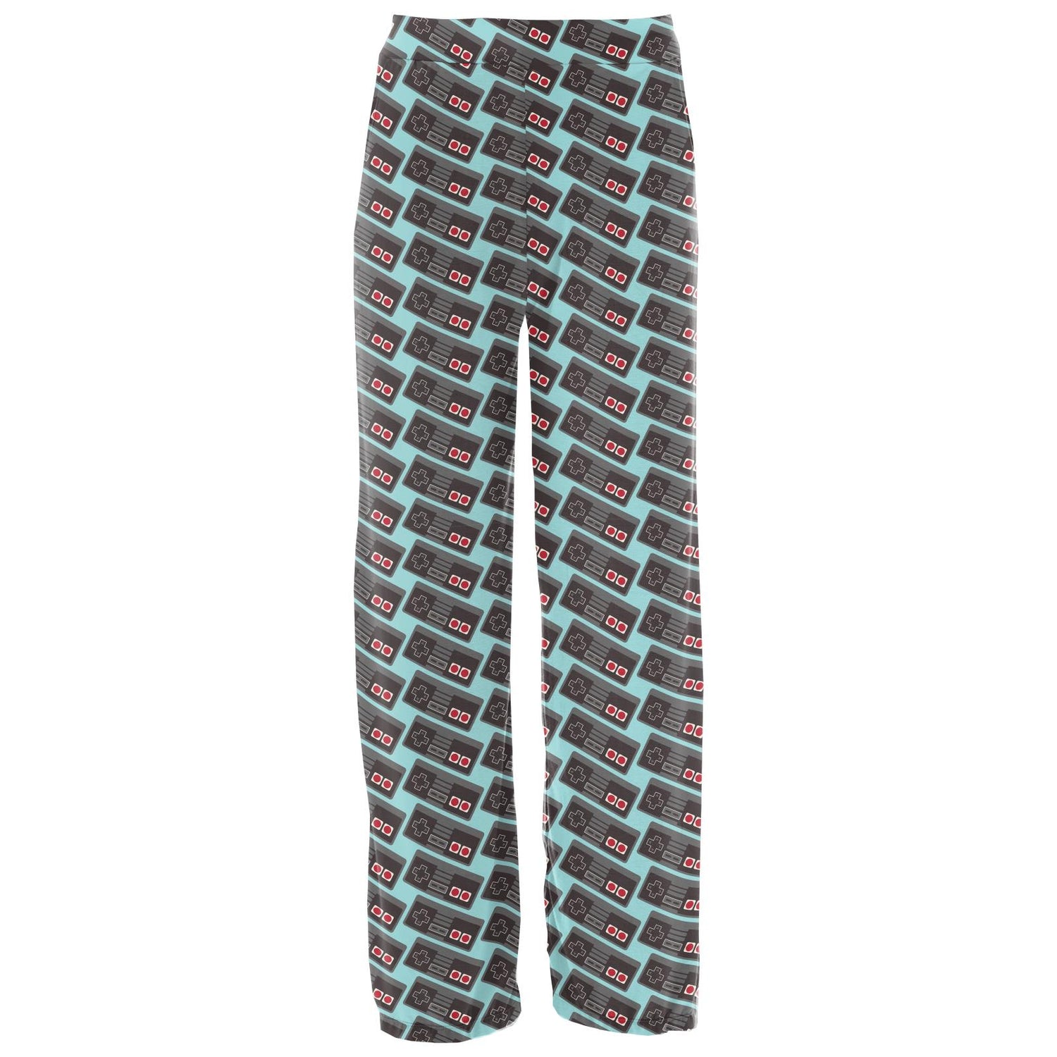 Women's Print Pajama Pants in Summer Sky Retro Game Controller